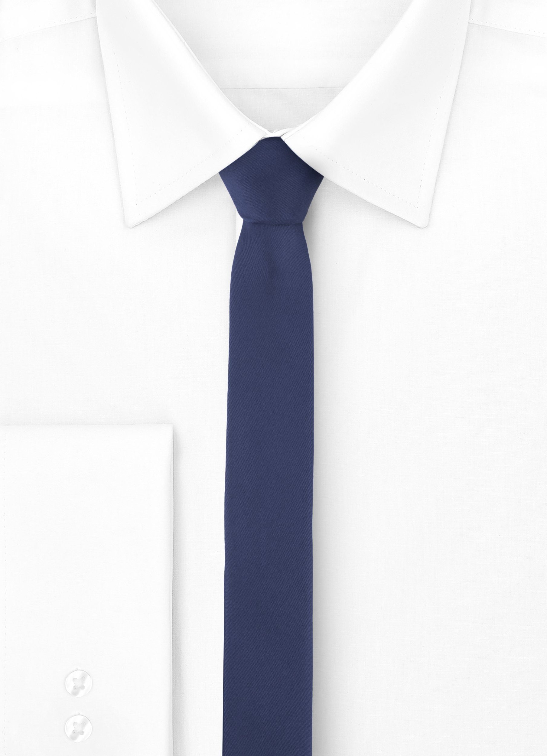 1-St) SP-5 Herren Krawatte x (150cm 5cm) Schmale blau Krawatte Dunkel Ladeheid (Set,