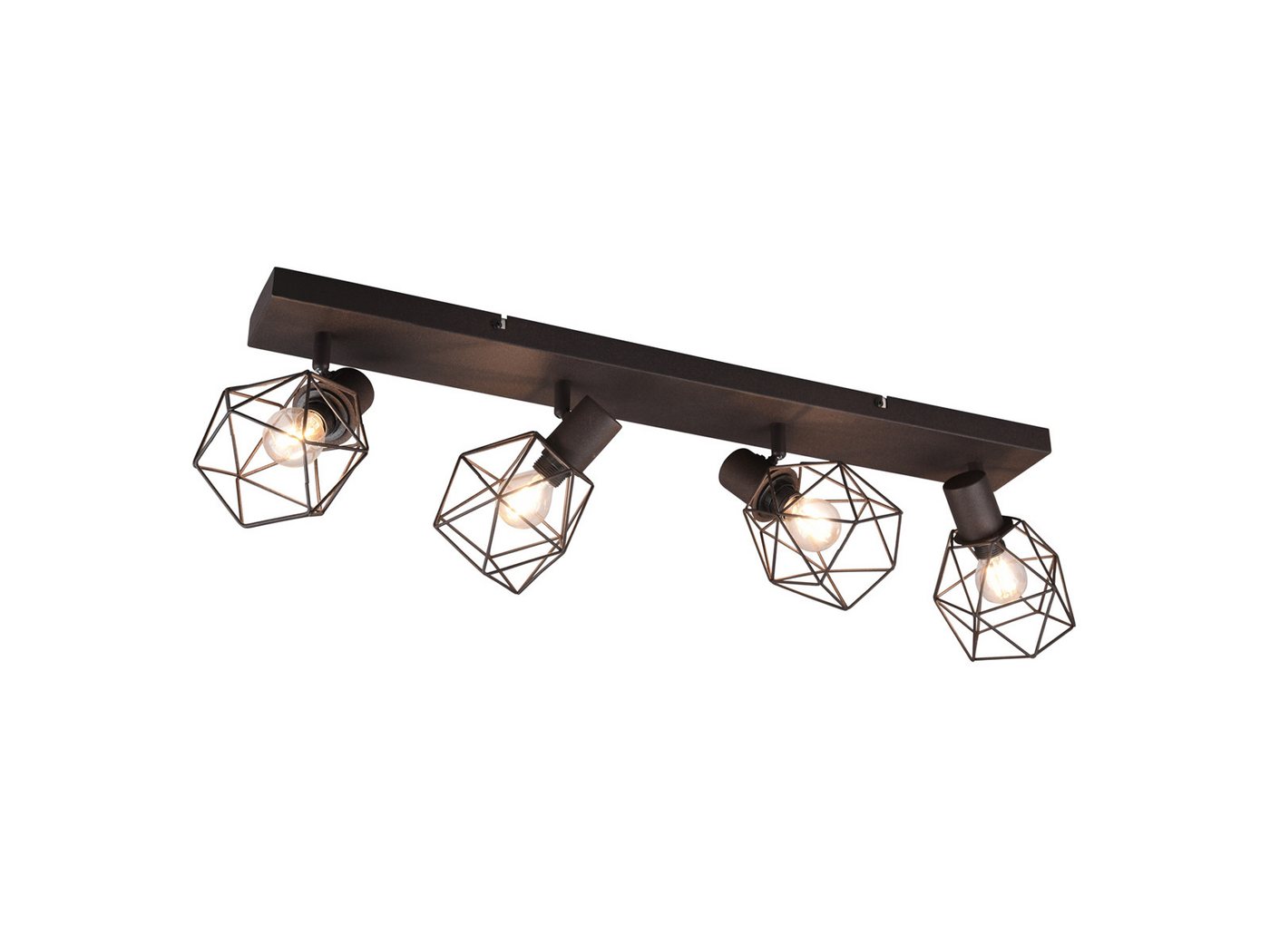 meineWunschleuchte Deckenstrahler E14 Gitter-Lampenschirme, Breite 70cm, ohne Leuchtmittel, Industrial Deckenlampe 4-flammig, innen Strahler schwenkbar