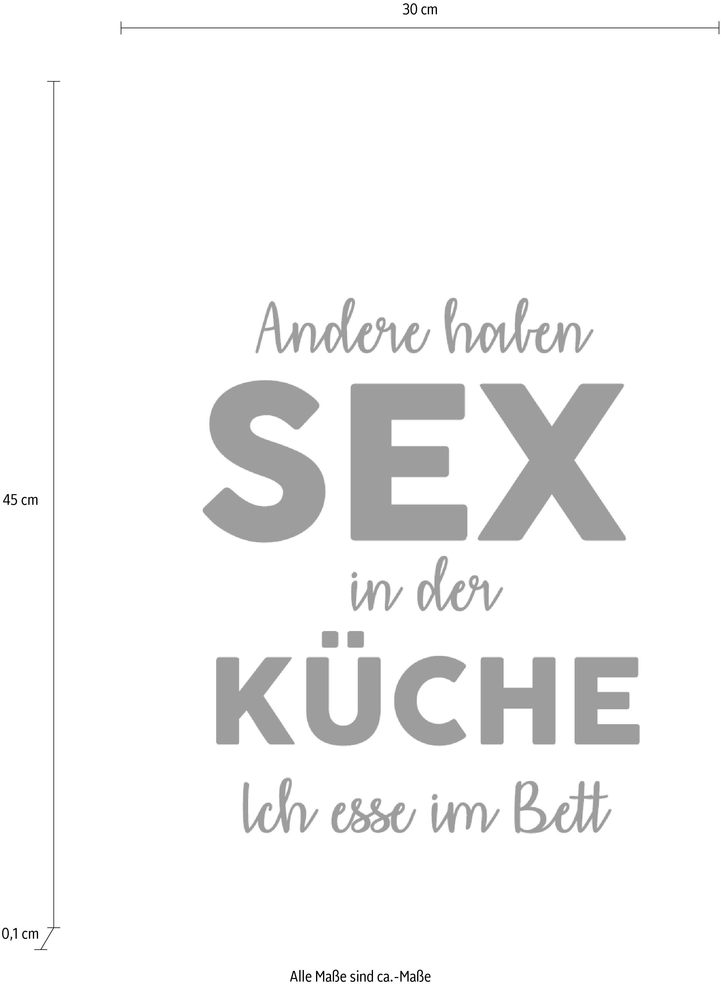 queence Wanddekoobjekt Andere haben Sex in der ..., Schriftzug auf  Stahlblech