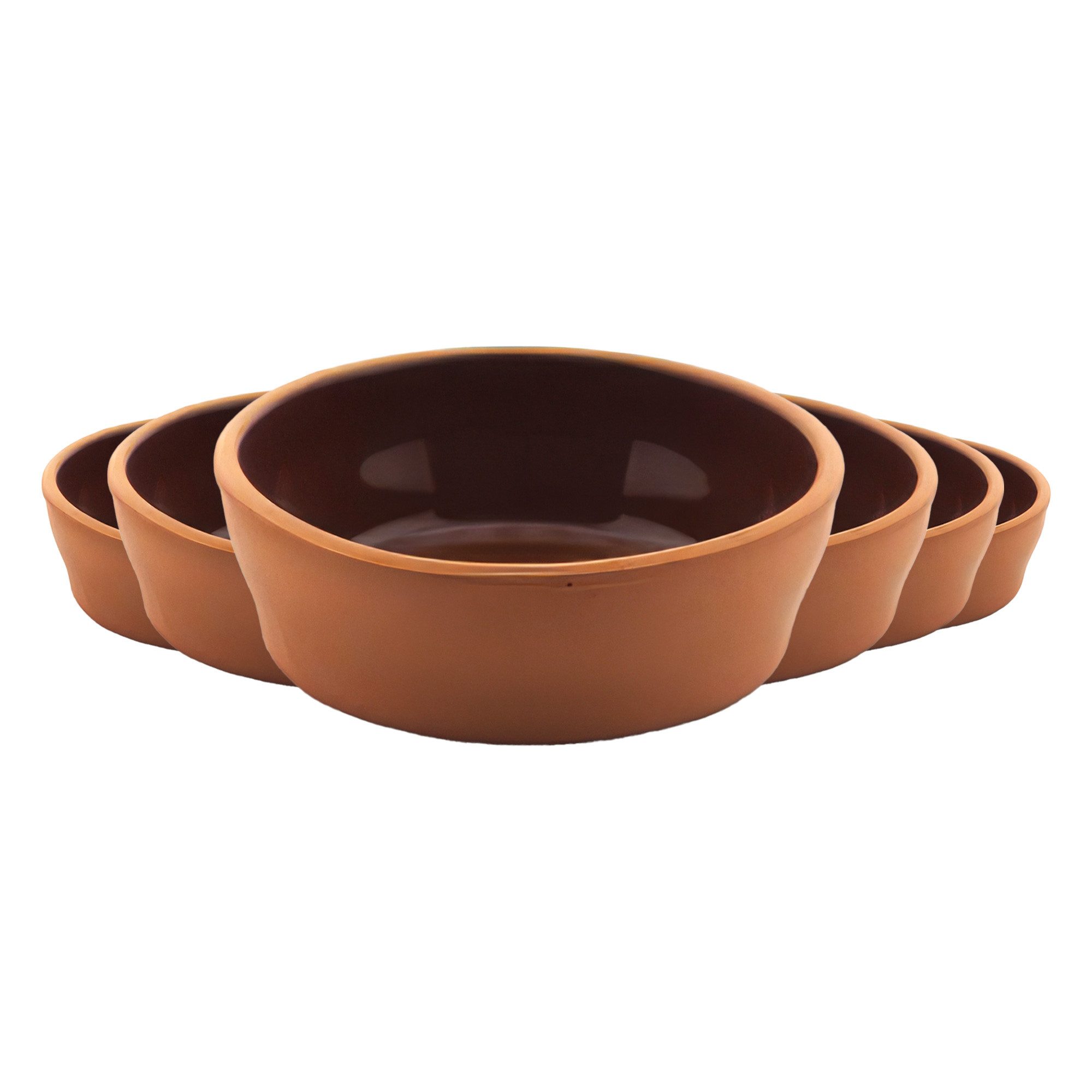 VIAPOT Schale ANADOLU Tonschale 6er-Set, Terrakotta (Naturton), (6er-Set, 6-tlg), 250ml, Natur-Tonschale, ideal für Milchreis (Sütlac) aus dem Ofen