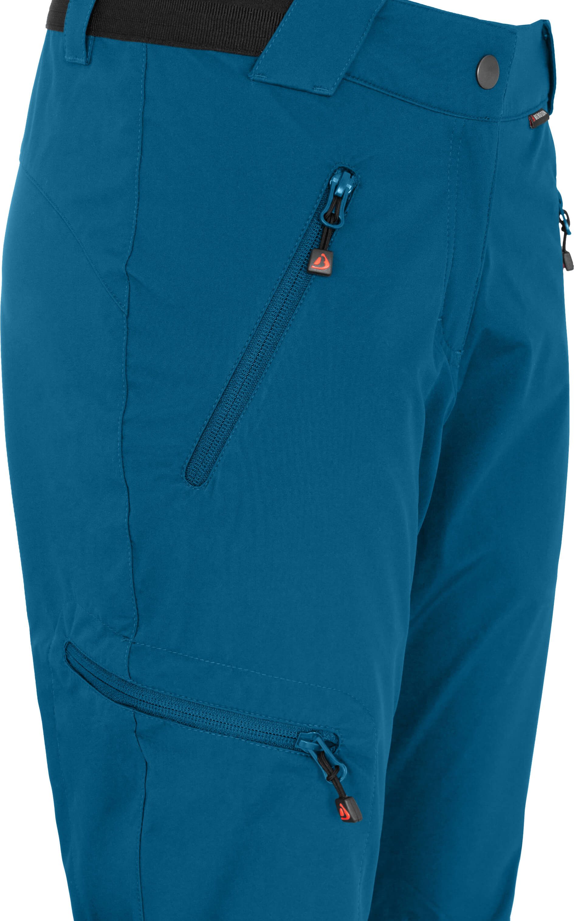 Bergson Outdoorhose TESSE COMFORT (slim) Damen Softshellhose, winddicht, strapazierfähig, Kurzgrößen, Saphir b
