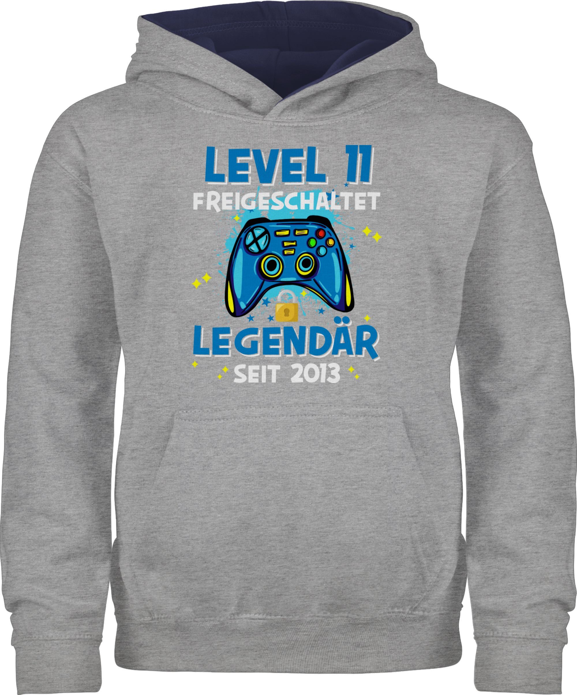 Shirtracer Hoodie Level 11 freigeschaltet Legendär seit 2013 11. Geburtstag