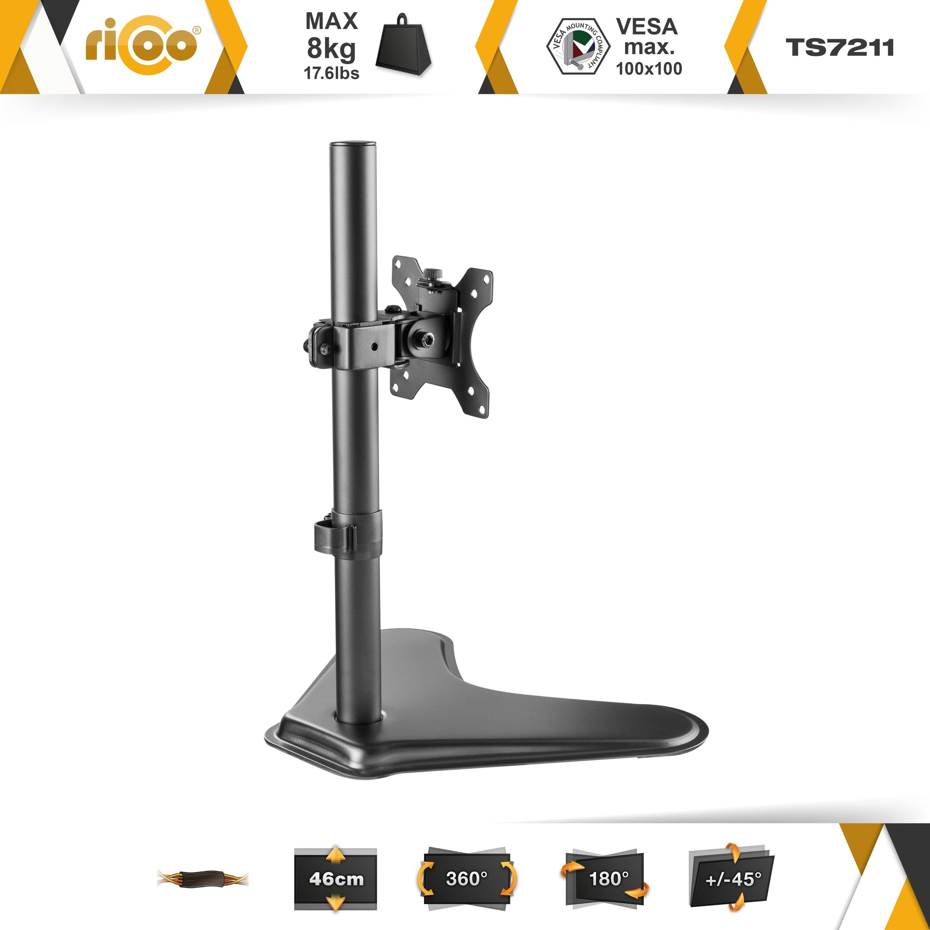 RICOO Monitor-Halterung TS7211, (bis 32 Zoll, 1-tlg., Tischhalterung Monitorständer Tisch Bildschirm Halterung schwenkbar)