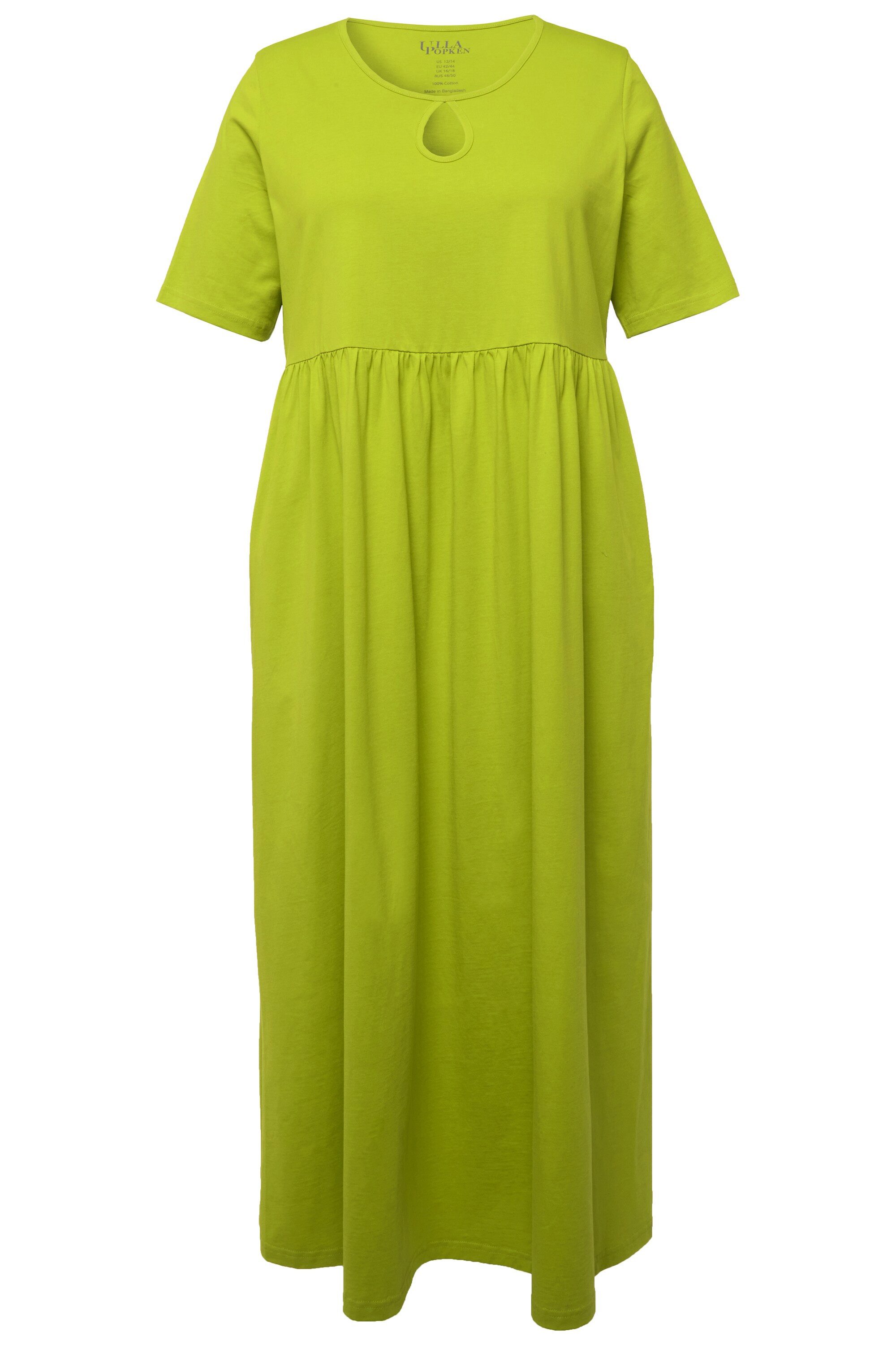 Ulla Popken Maxikleid Jerseykleid A-Linie Rundhals günstig online kaufen