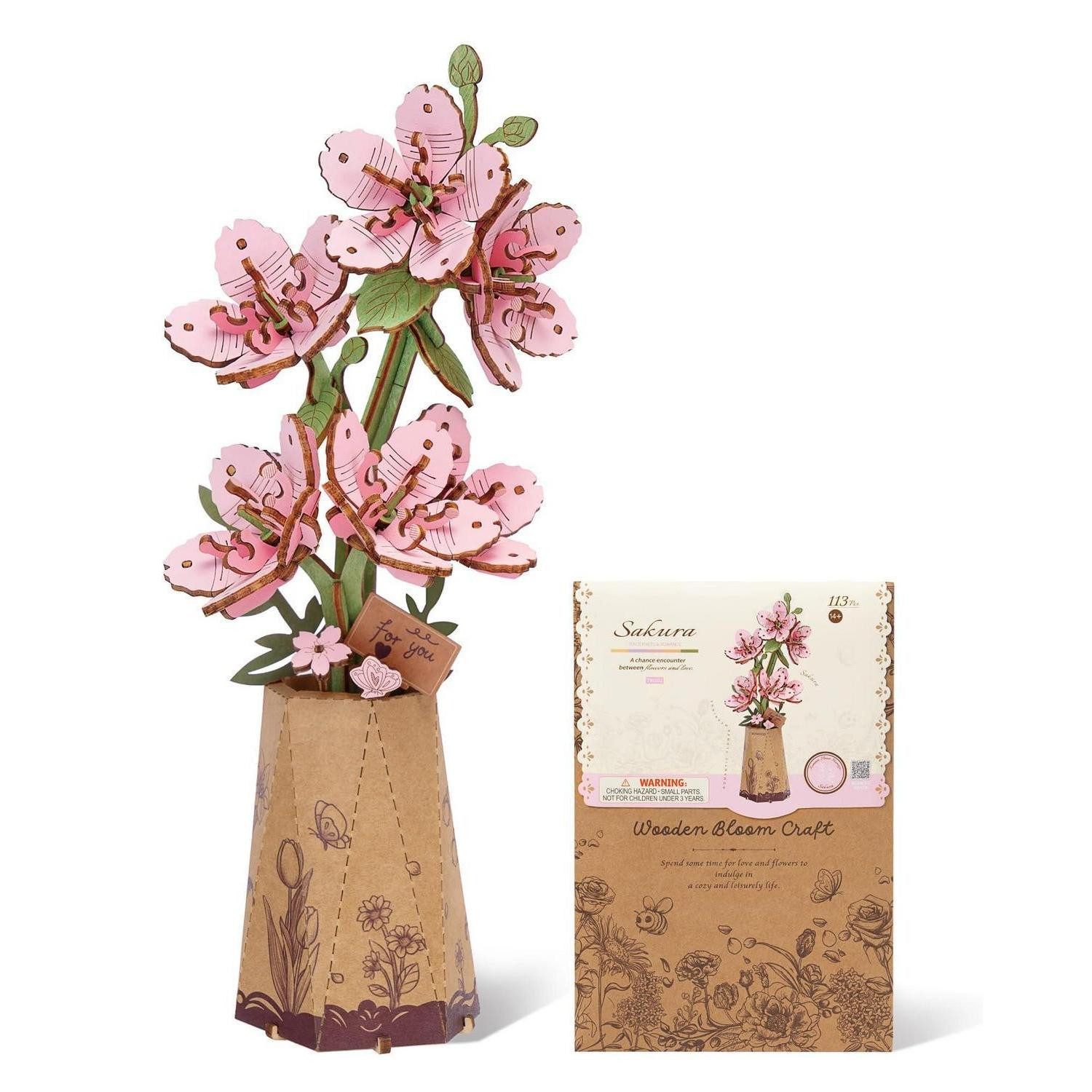 LuxusKollektion 3D-Puzzle 3D Holzblumen Puzzle Sakura, Puzzleteile