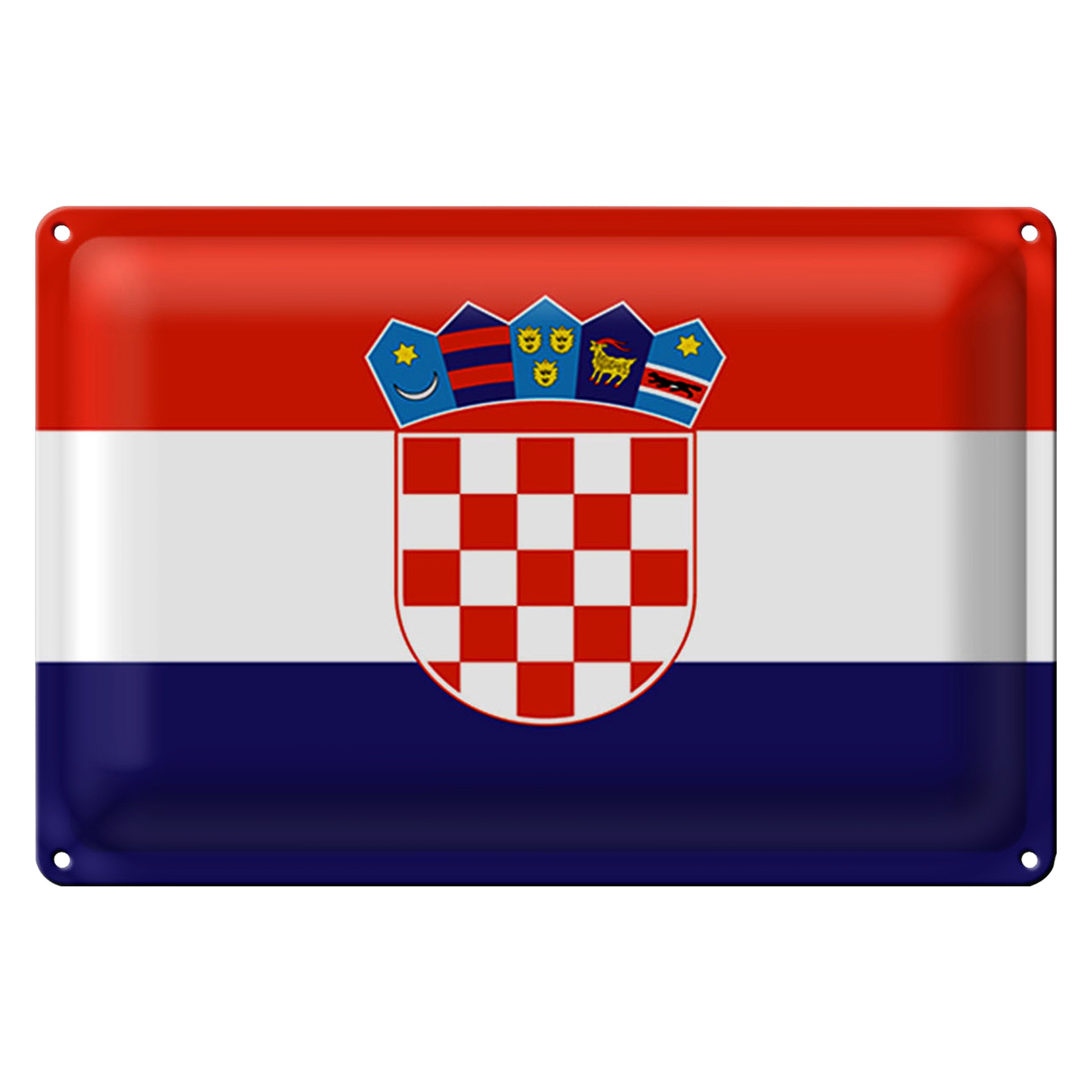 Roomando Metallschild Flagge Kroatien 40x30cm Flag of Croatia