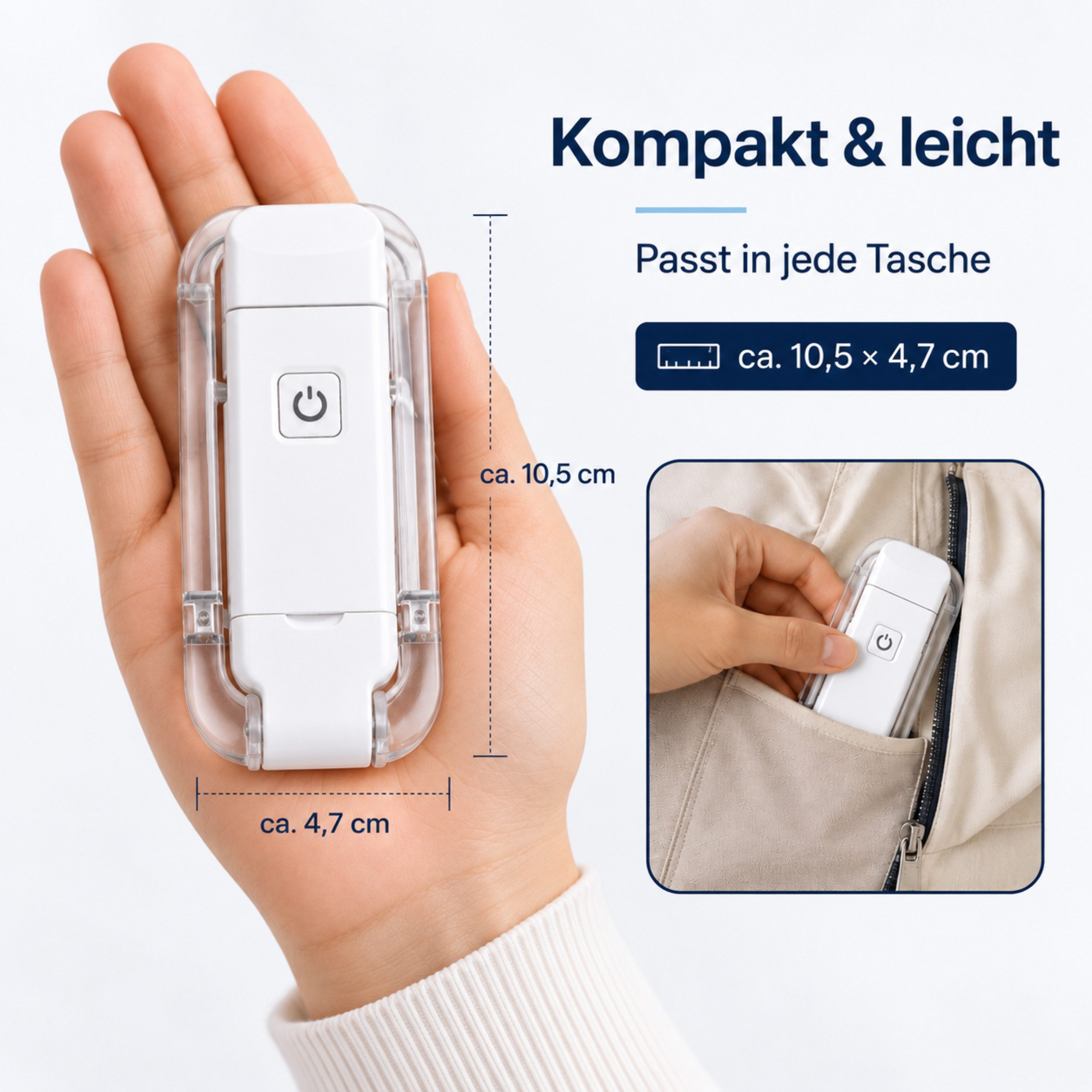 PlugUp LED Leselampe Leselampe zum Klemmen, 3 Helligkeitsstufen, USB-aufladbar, Drehbare Klemmleuchte, LED fest integriert, Warmweiß, LED-Leselampe zum Klemmen  – Bild 5 von 5