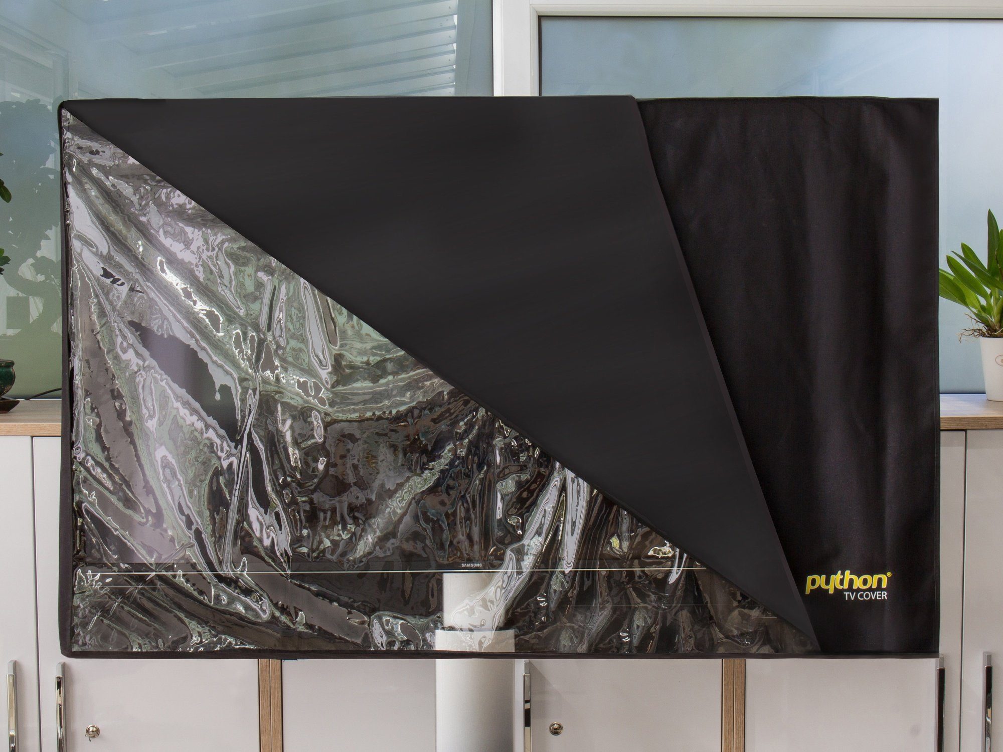 Python Series TV-Cover Indoor/Outdoor – wetterfester Universalschutz für Ihr TV oder Monitor,101x63 cm,40“ bis 43“ TV-Wandhalterung