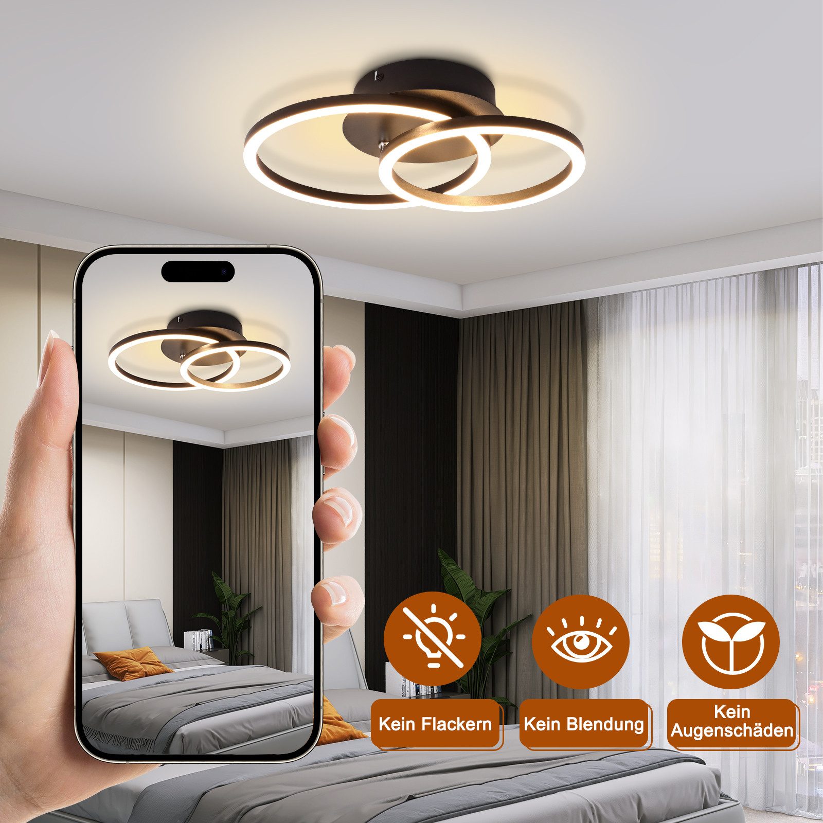 Nettlife LED Deckenleuchte Rund 2 Ringe günstig online kaufen