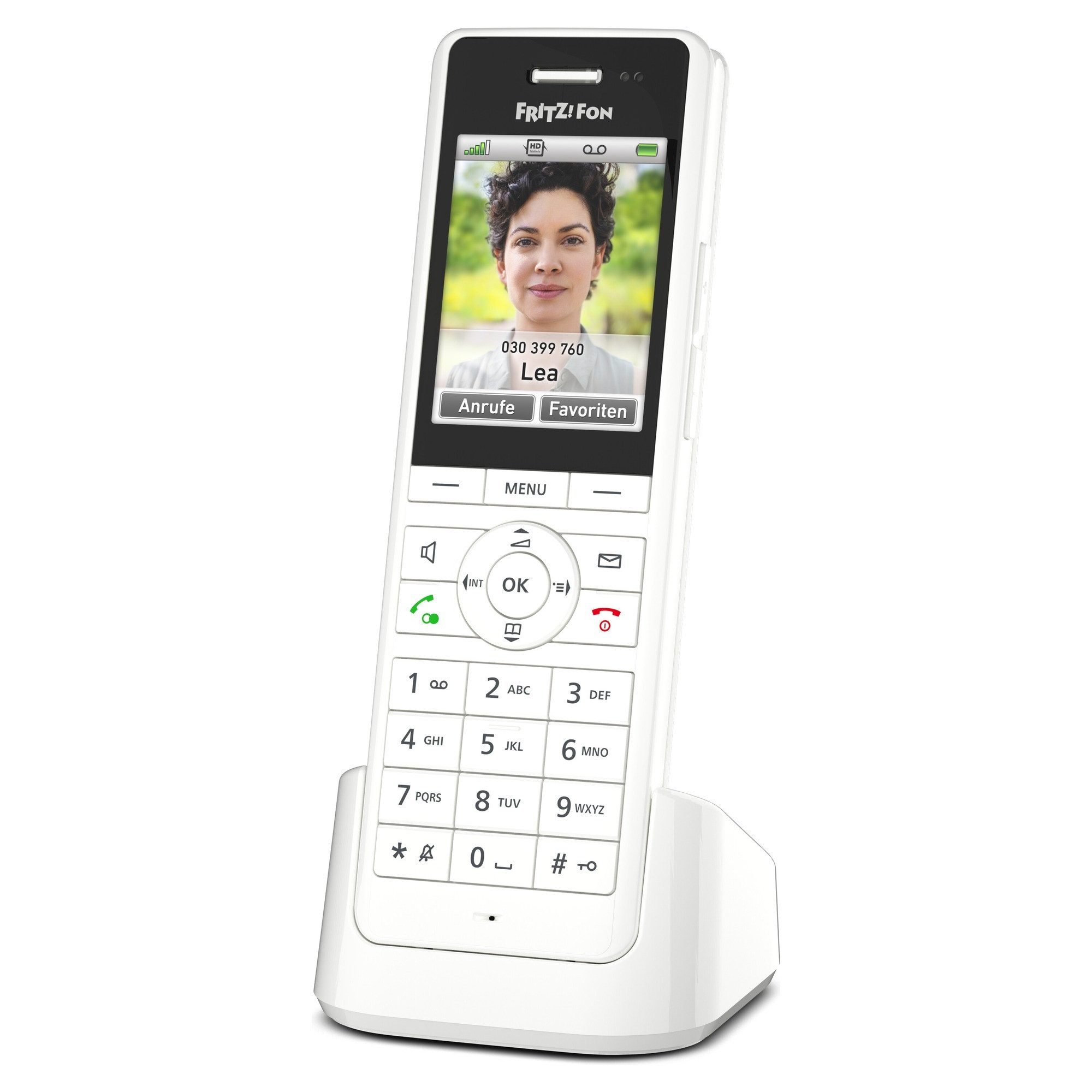 Fritz! FRITZ!Fon X6 weiß Schnurloses DECT-Telefon (Mobilteile: 1, GAP, DECT, HD-Telefonie, 2,4" Farbdisplay, Smart Home, Headset, DECT Eco) – Bild 3 von 5