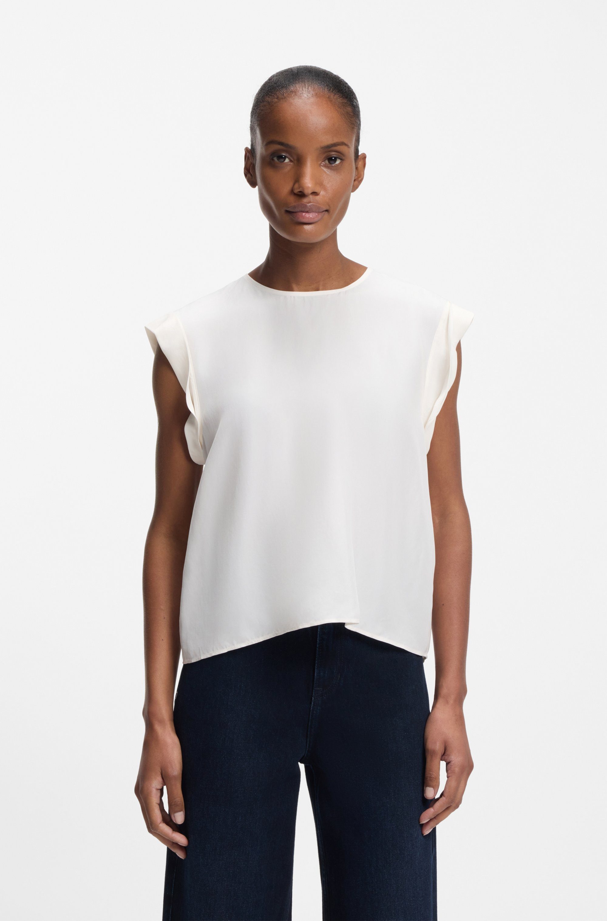 BOSS ORANGE Shirtbluse Irnette Premium Damenmode mit Ärmelaufschlag