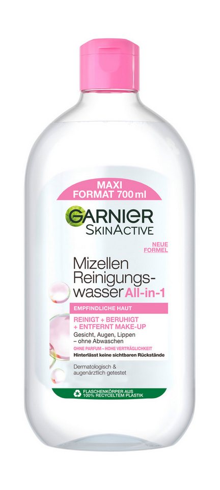 GARNIER Gesichtswasser SKIN ACTIVE MIZELLEN REINIGUNGSWASSER ALL-IN-1, mit Mizellen-Technologie, parfümfrei
