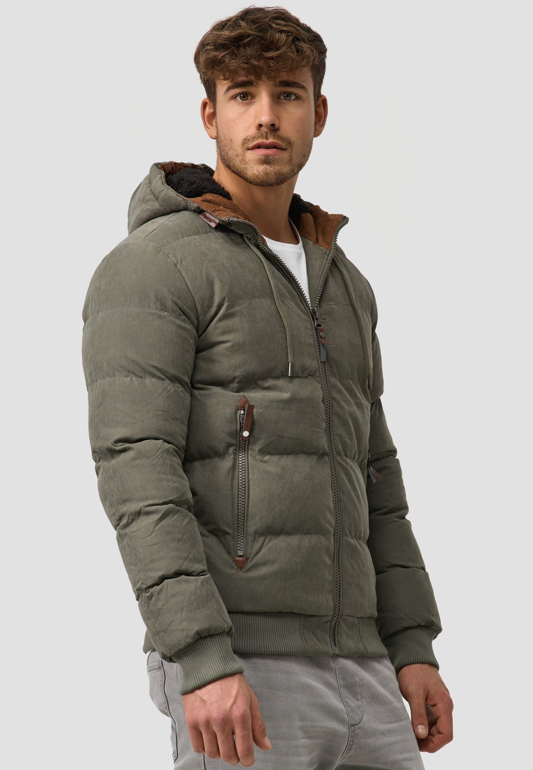 Indicode Winterjacke Herren Adeline Jacke Winter Herrenjacke mit Teddyfutter, gefütterte Kapuze