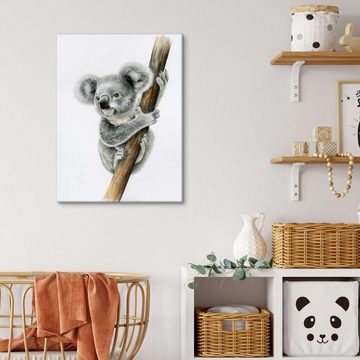 Posterlounge Leinwandbild Fiona Osbaldstone, Koalabär, Kinderzimmer Illustration