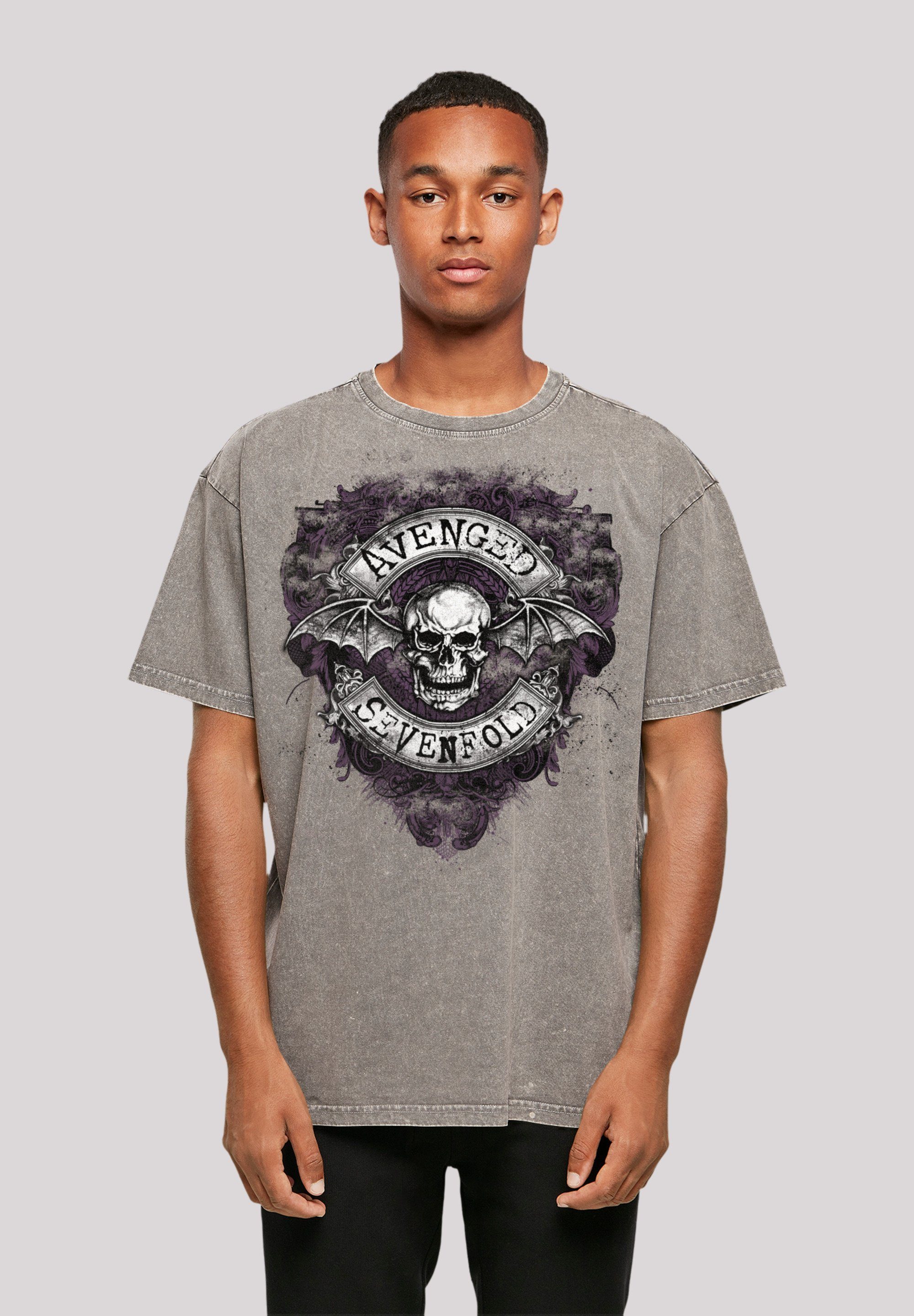 F4NT4STIC T-Shirt Avenged Sevenfold Rock Metal Band Bat Flourish Premium Qualität, Band, Rock-Musik Asphalt