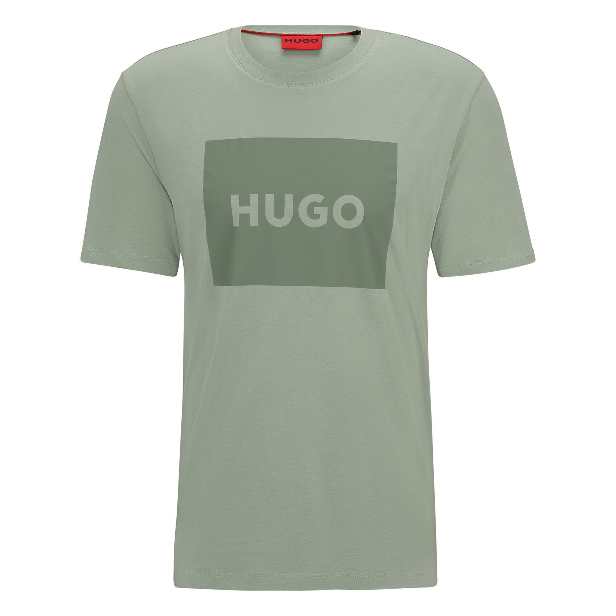 HUGO T-Shirt Herren T-Shirt - Dulive222, Rundhals, Grün Kurzarm