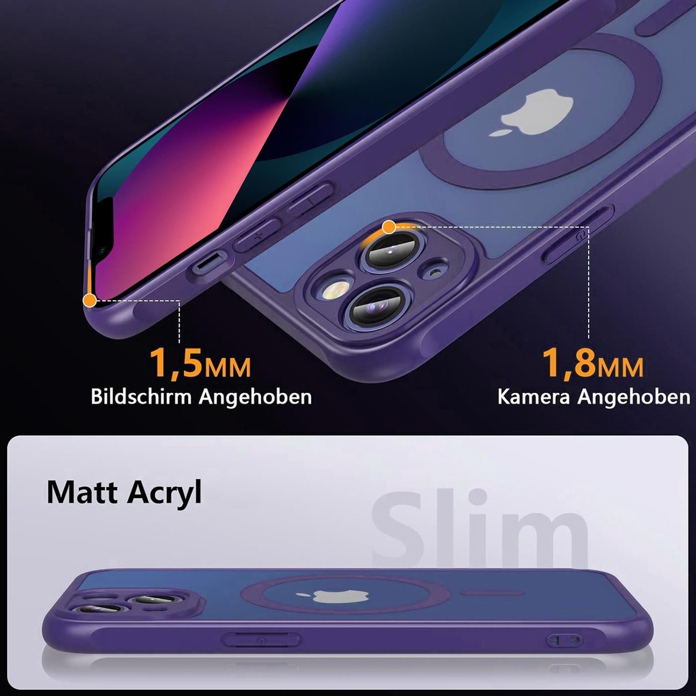 CoolGadget Handyhülle für Apple iPhone 13 6,1 Zoll, Kamera Schutz Hülle Silikon Hard Case Schutzhülle für Magsafe Zubehör – Bild 2 von 5