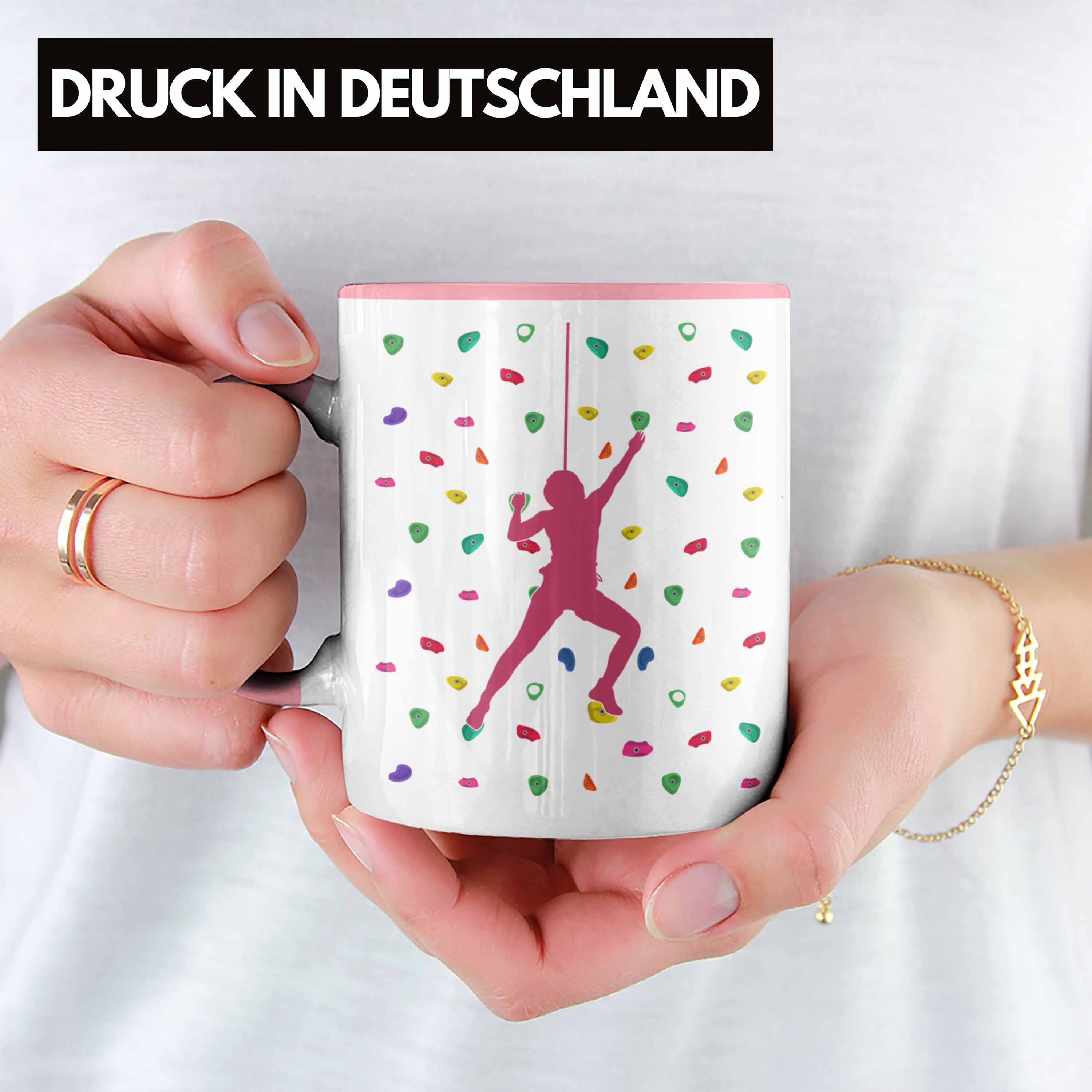 - Tasse Tasse Geschenkidee Trendation Lustige Kletterer Trendation Tasse Hobby Rosa Geschenk Klettern