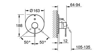 Grohe Badarmatur Einhand-Wannenbatterie ESSENCE Fertigmontageset für Rapido E chrom