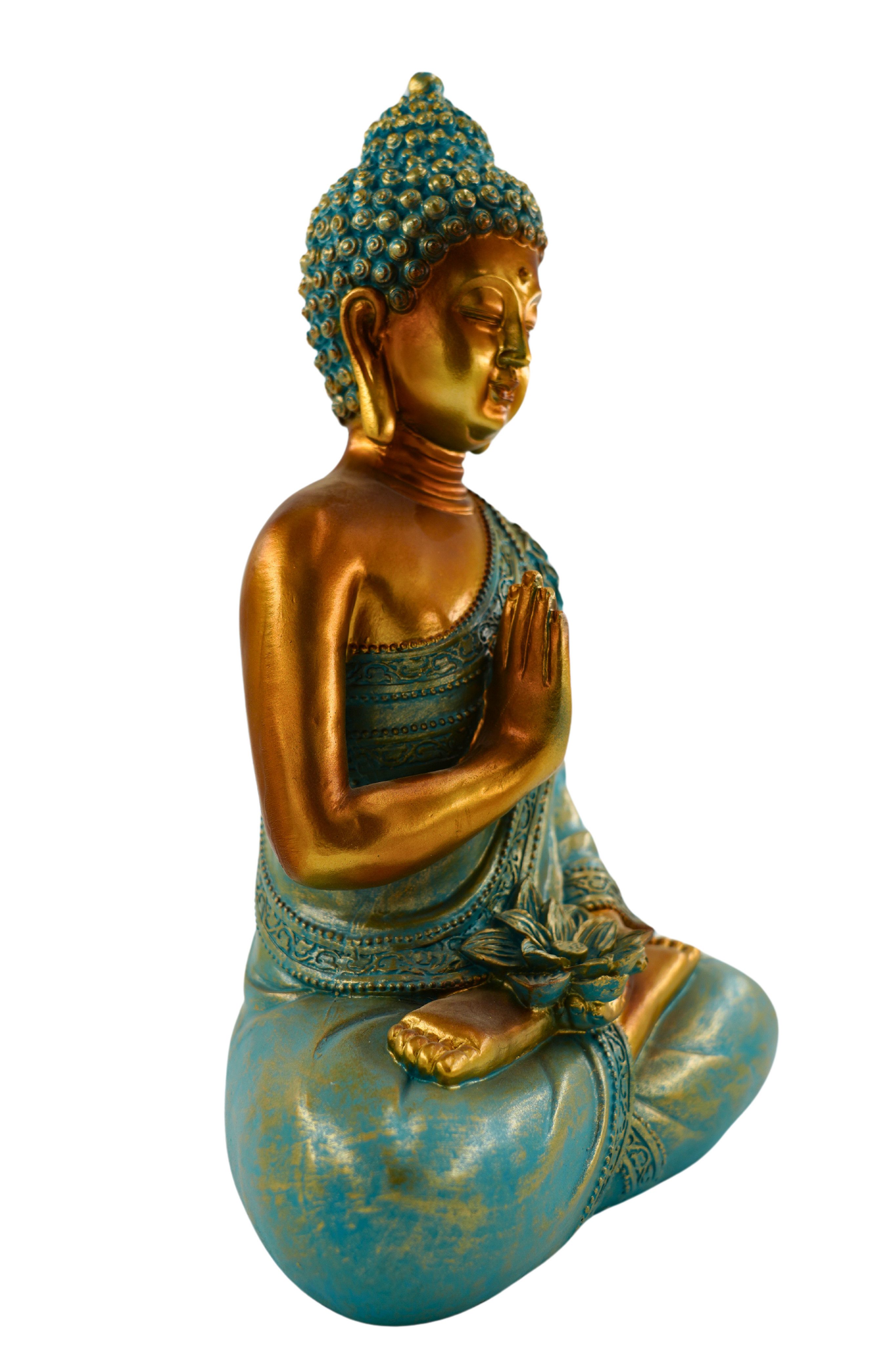 MF Buddhafigur Avalokiteshvara in Mintgrün, Elegante Buddha Skulptur, 31,5 cm – Bild 3 von 5