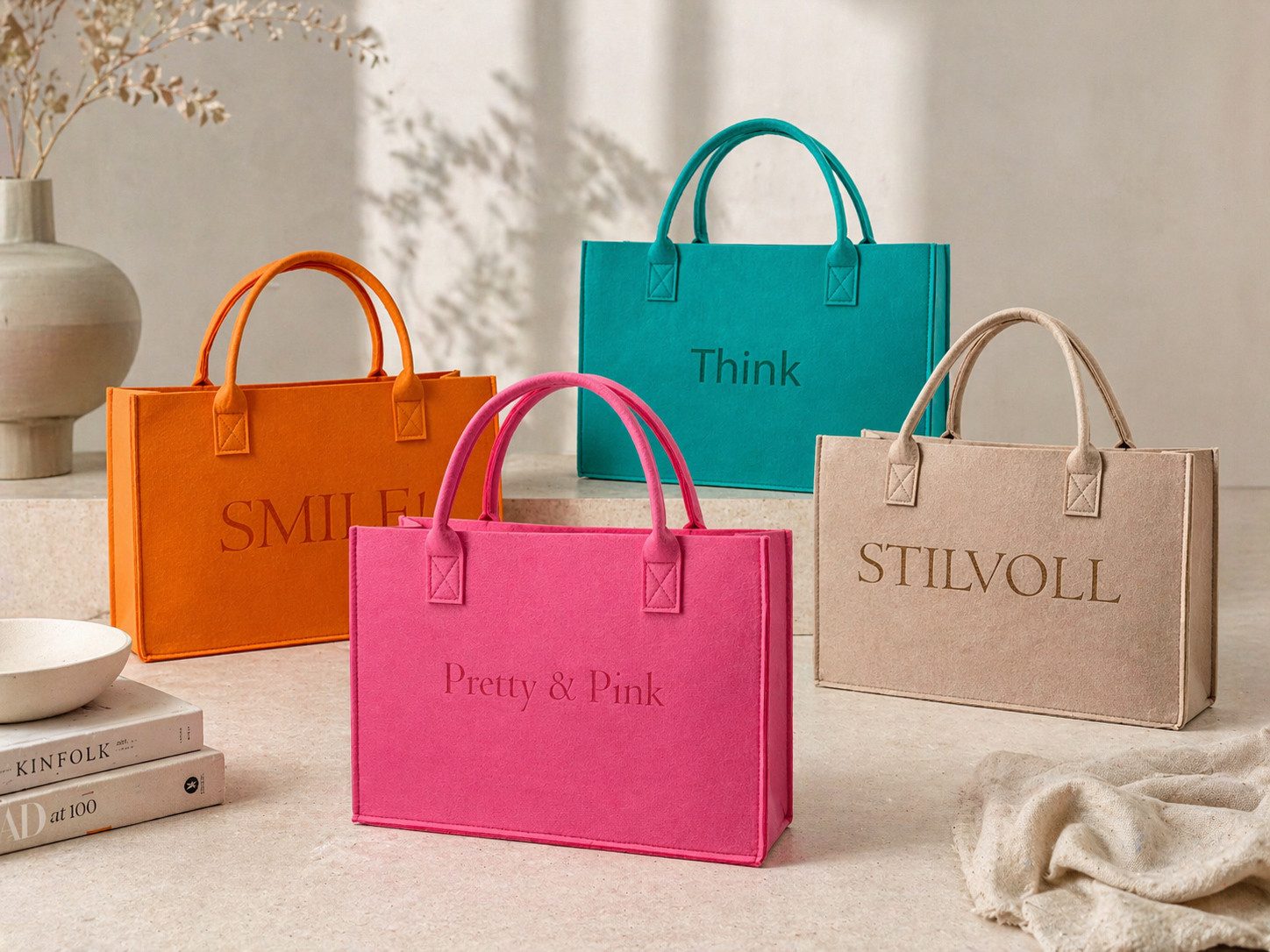 heimtexland Einkaufsshopper Universal Filztasche Einkaufstasche Filz Shopper, 24 l, Henkel Tragetasche - strapazierfähig langlebig nachhaltig – Bild 4 von 4