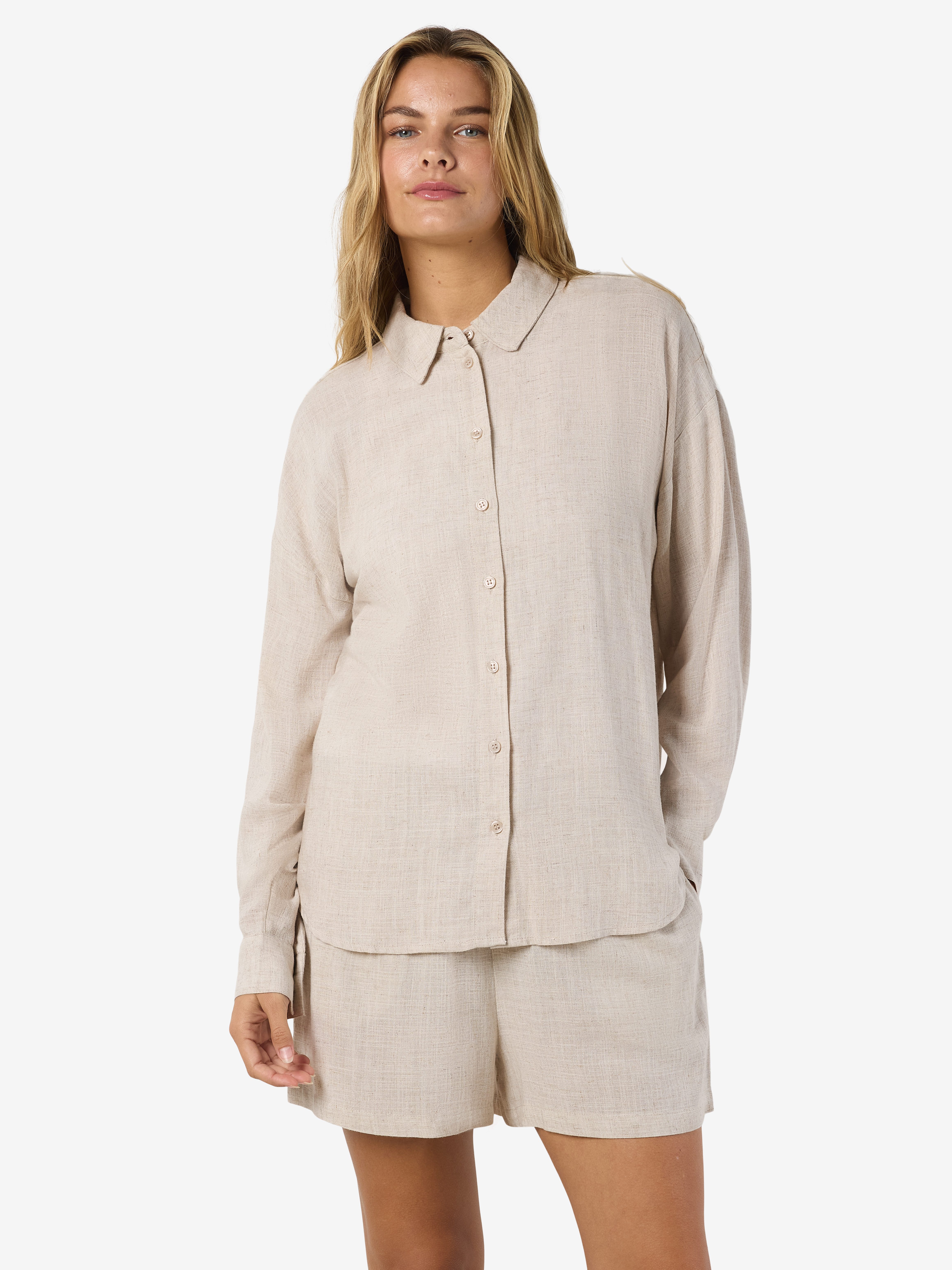 Noisy may Langarmbluse NMLEILANI L/S LOOSE SHIRT WVN NOOS