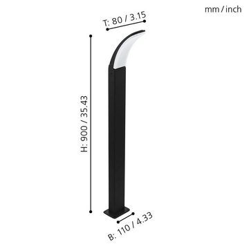 EGLO Gartenleuchte 98152 Wegeleuchte "FIUMICINO" Alu schwarz 90x11x8cm