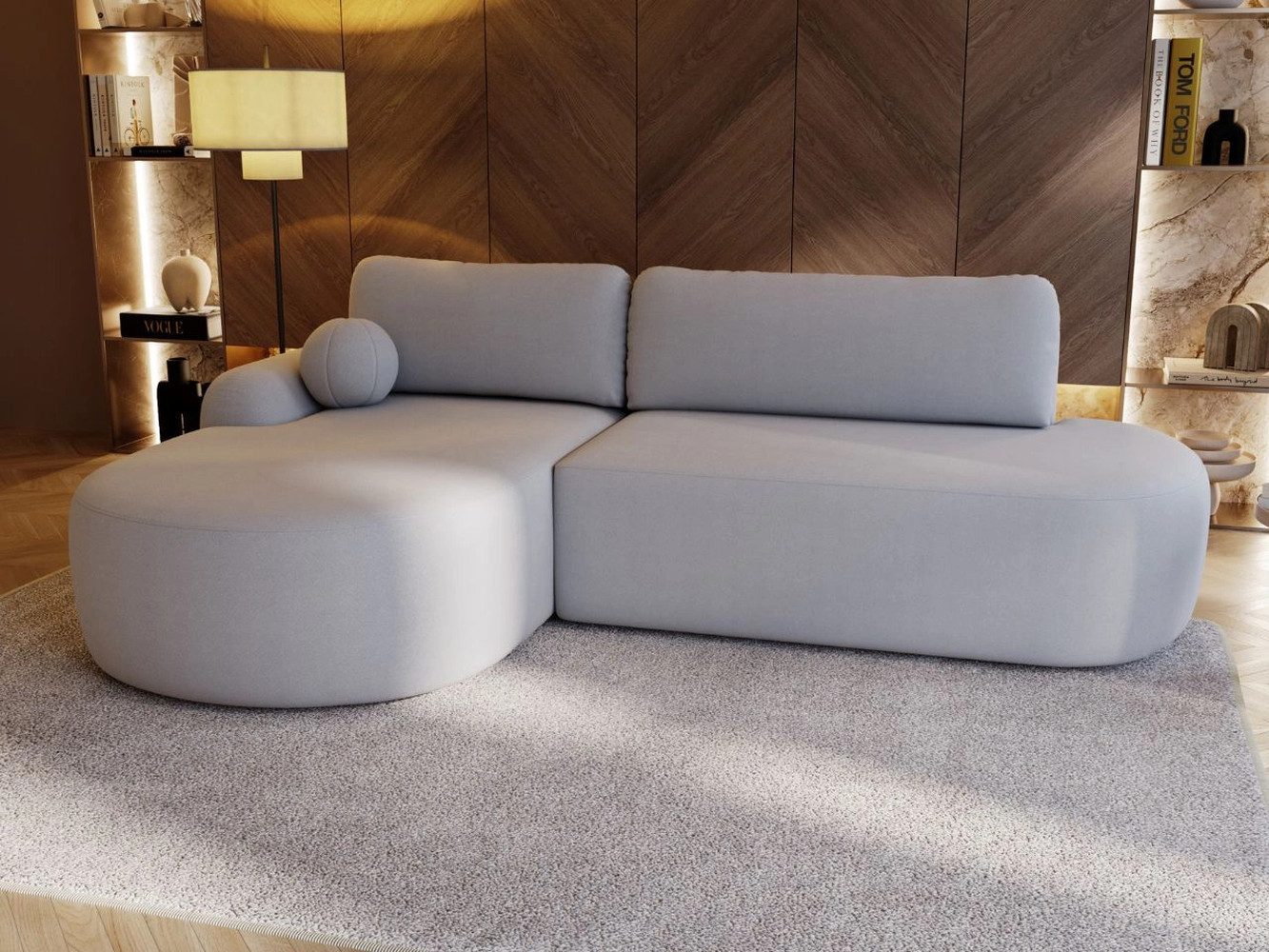 GrainGold Ecksofa mit Schlaffunktion und Bettkasten günstig online kaufen