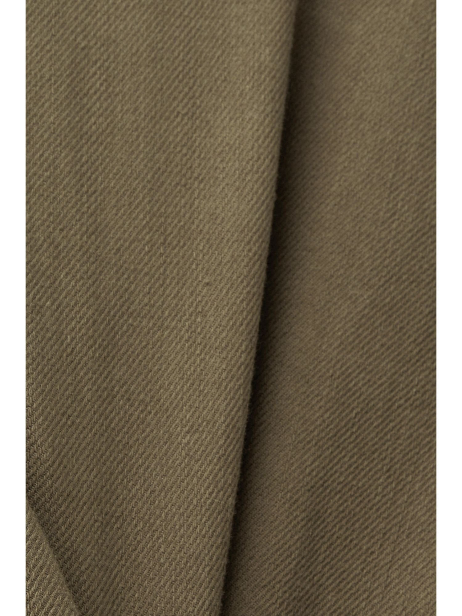 Esprit Strickjacke Utility-Jacke mit (1-tlg) KHAKI Taillenbund GREEN elastischem