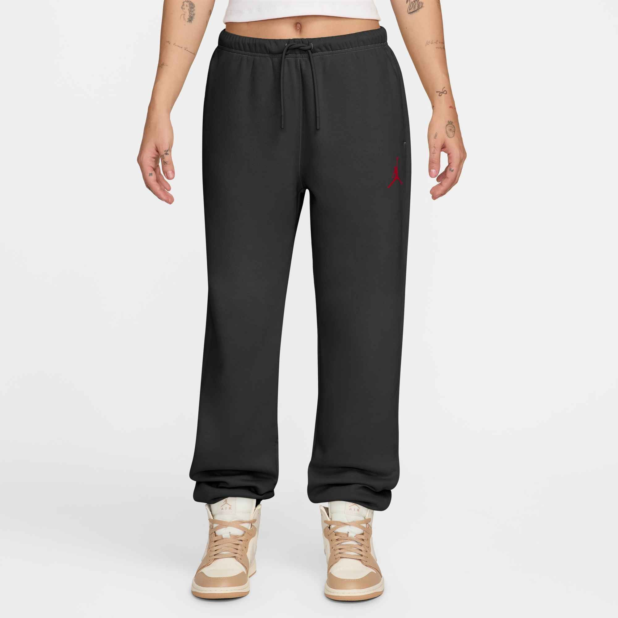 Jordan Trainingshose W J JUMPMAN FLC PANT 2 unifarbenes Design, mit Logodruck, schnell trocknendes Material