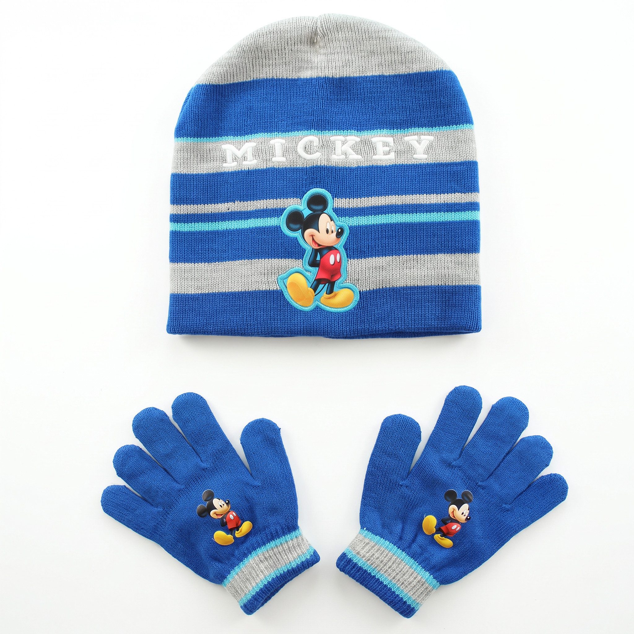 Disney Jerseymütze Disney Mickey Maus 2tlg Set Kinder Wintermütze Handschuhe Gr. 54