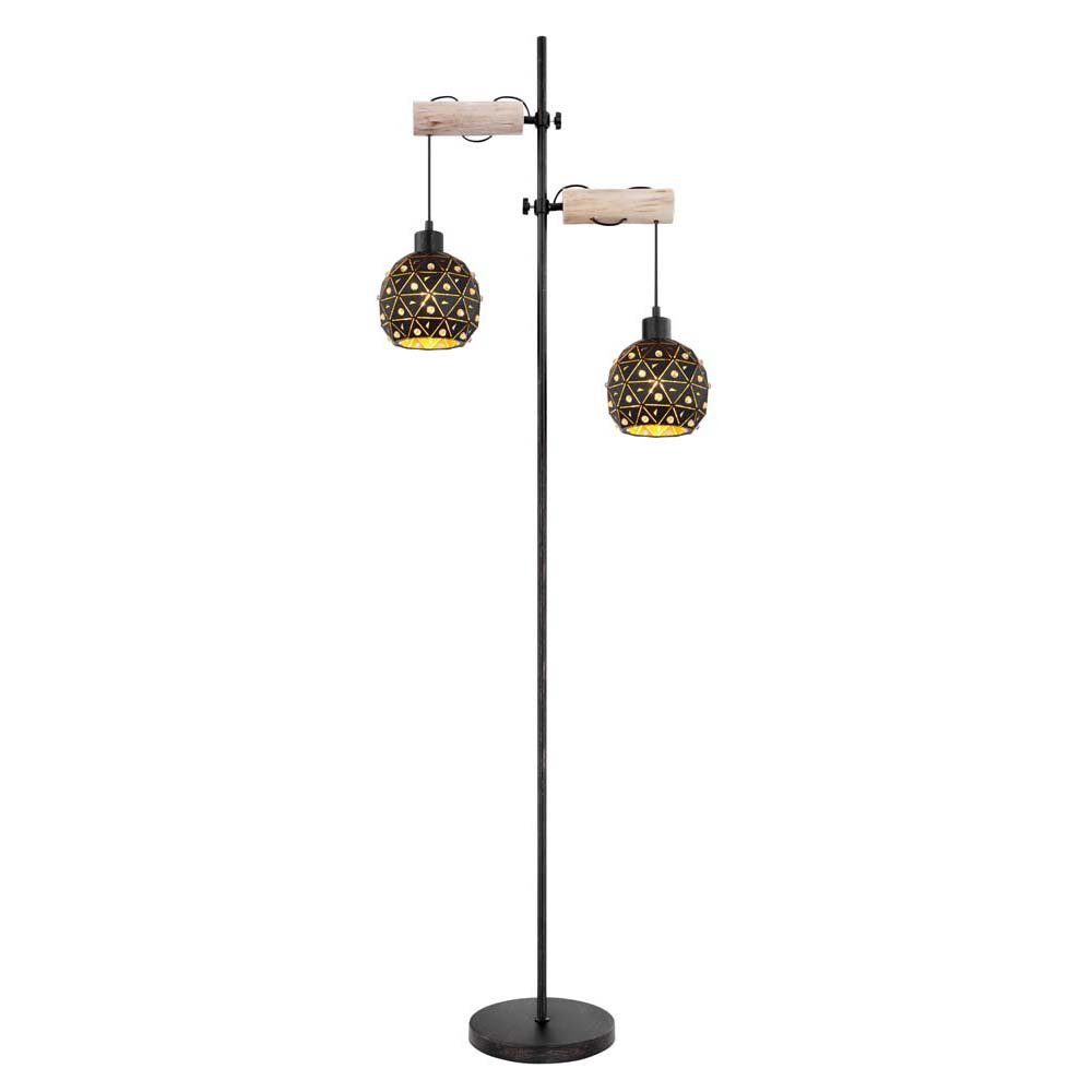 Schirme etc-shop Kristalle inklusive, gold nicht K9 Stehlampe, Leuchtmittel innen Stehleuchte Holz höhenverstellbar