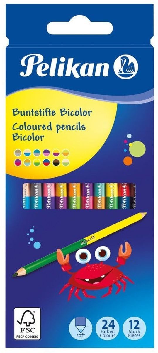 Pelikan Buntstift Buntstifte Bicolor farbig sortiert VE=12 Stück (24 Farben)