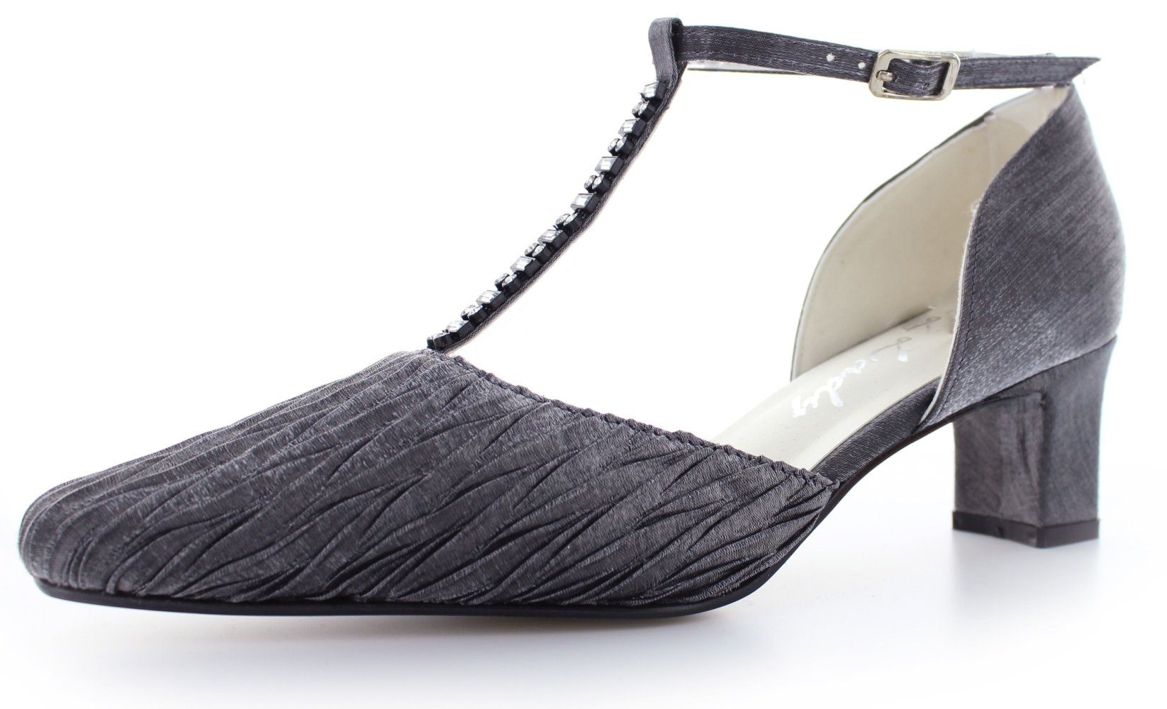 249 Satin Pumps mit T-Steg T-Strap Pumps
