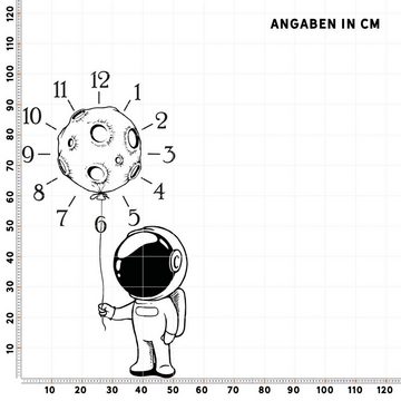 Sunnywall Wanduhr Astronaut Mond - Weltraum Wanduhr Kollektion - Wandaufkleber