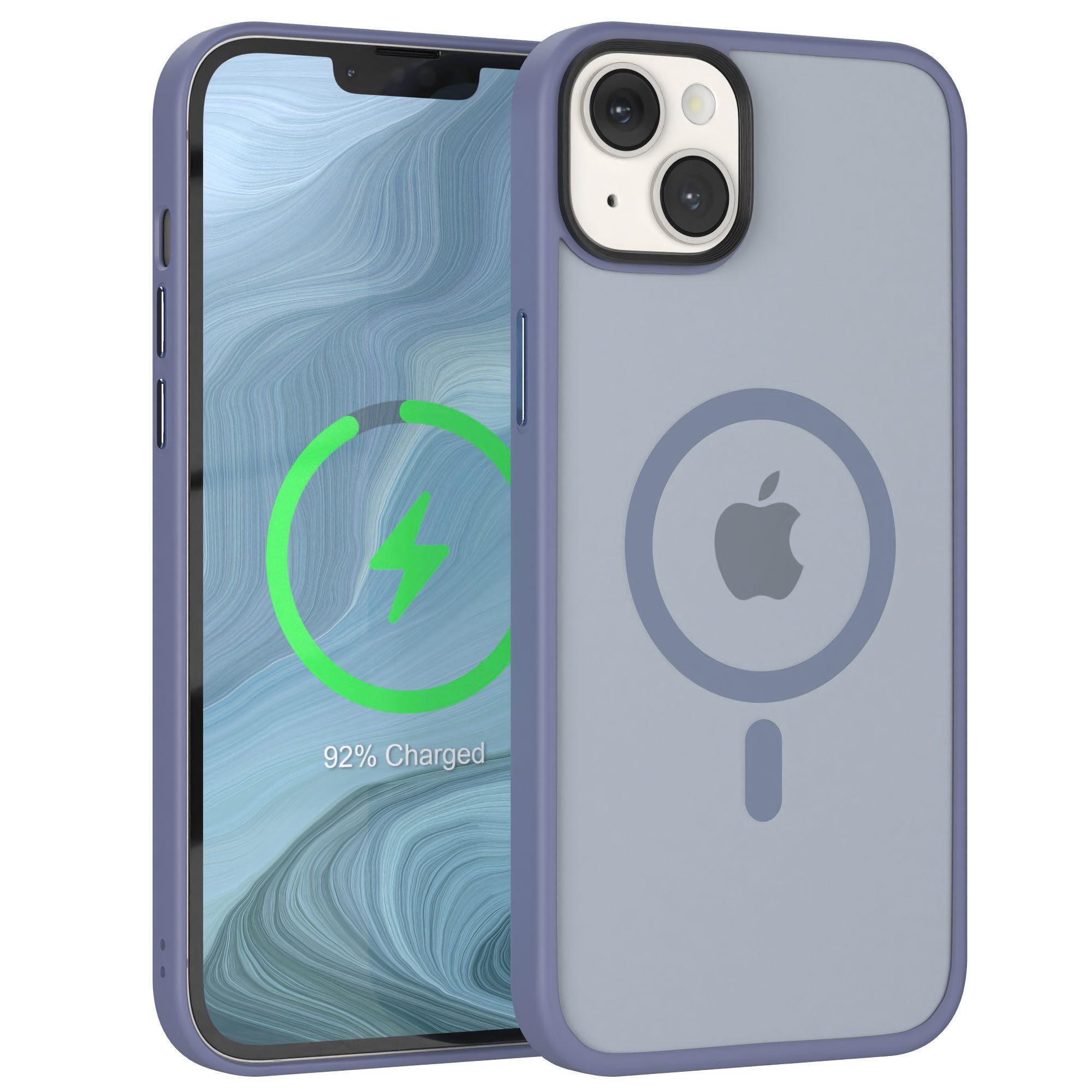EAZY CASE Handyhülle Outdoor Case MagSafe Matt für Apple iPhone 14 Plus 6,7 Zoll, Backcover magnetisch Schutzhülle mit Kameraschutz mit MagSafe Hellblau