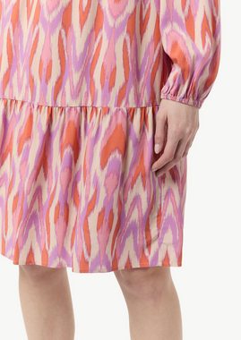 Comma Minikleid Kleid aus Viskose mit All-over-Print Volants