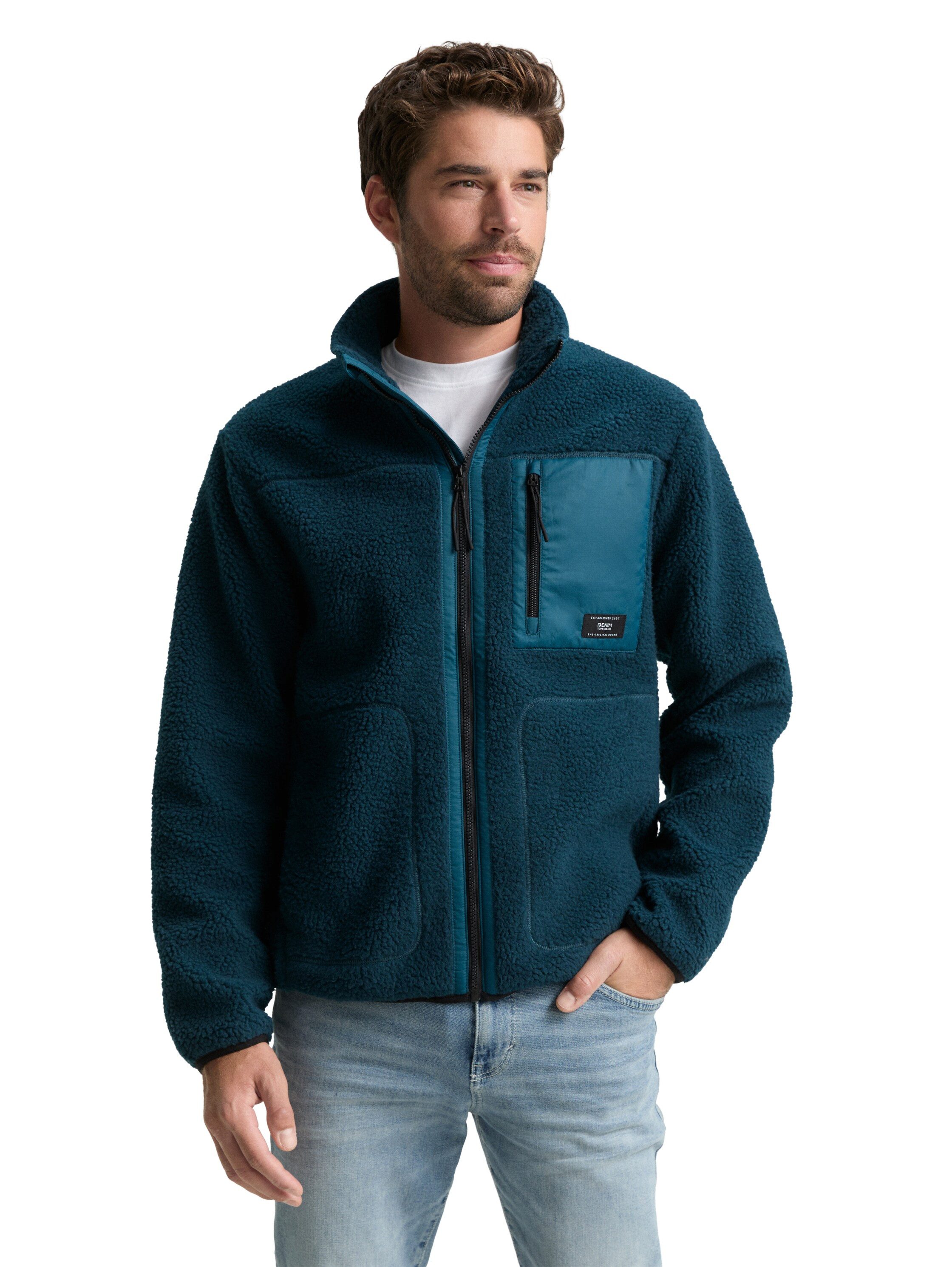 TOM TAILOR Denim Fleecejacke mit Logo günstig online kaufen