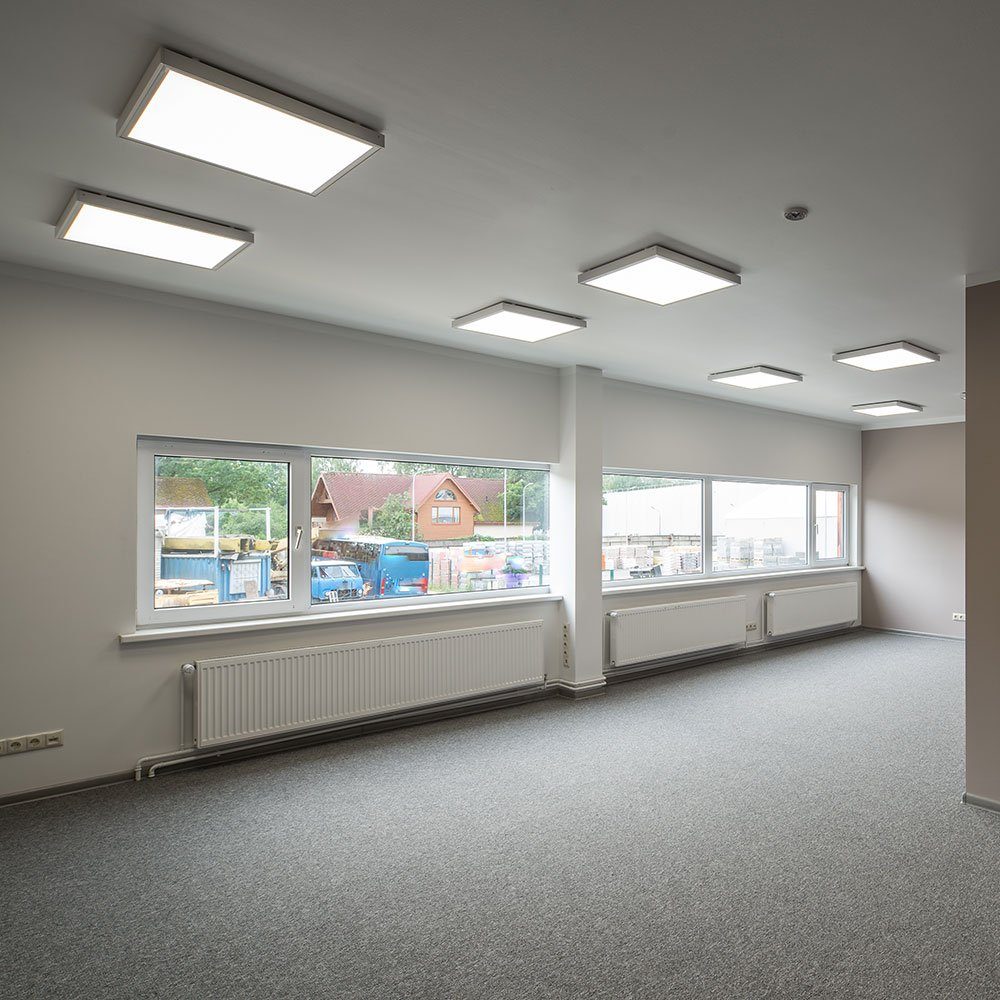 Beleuchtung Leuchte Büro Panel Decken Raster Globo LED Deckenleuchte, LED verbaut, Warmweiß, LED-Leuchtmittel Aufbau fest Ein ALU