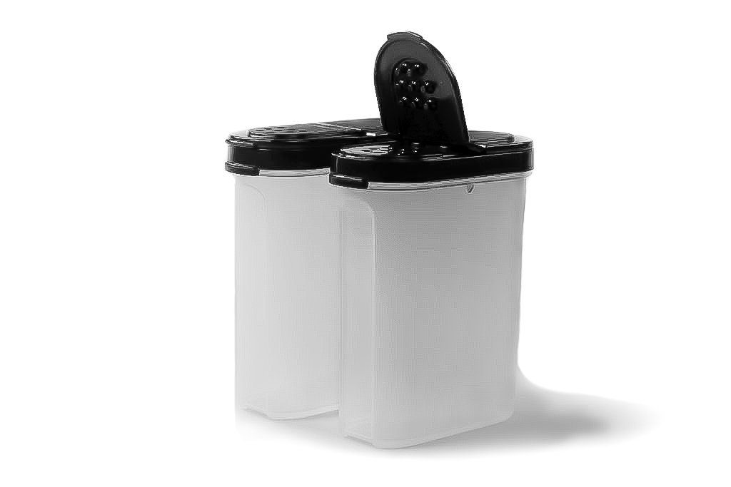 TUPPERWARE Vorratsdose Gewürz-Riese 270 ml (2) schwarz Behälter +SPÜLTUCH