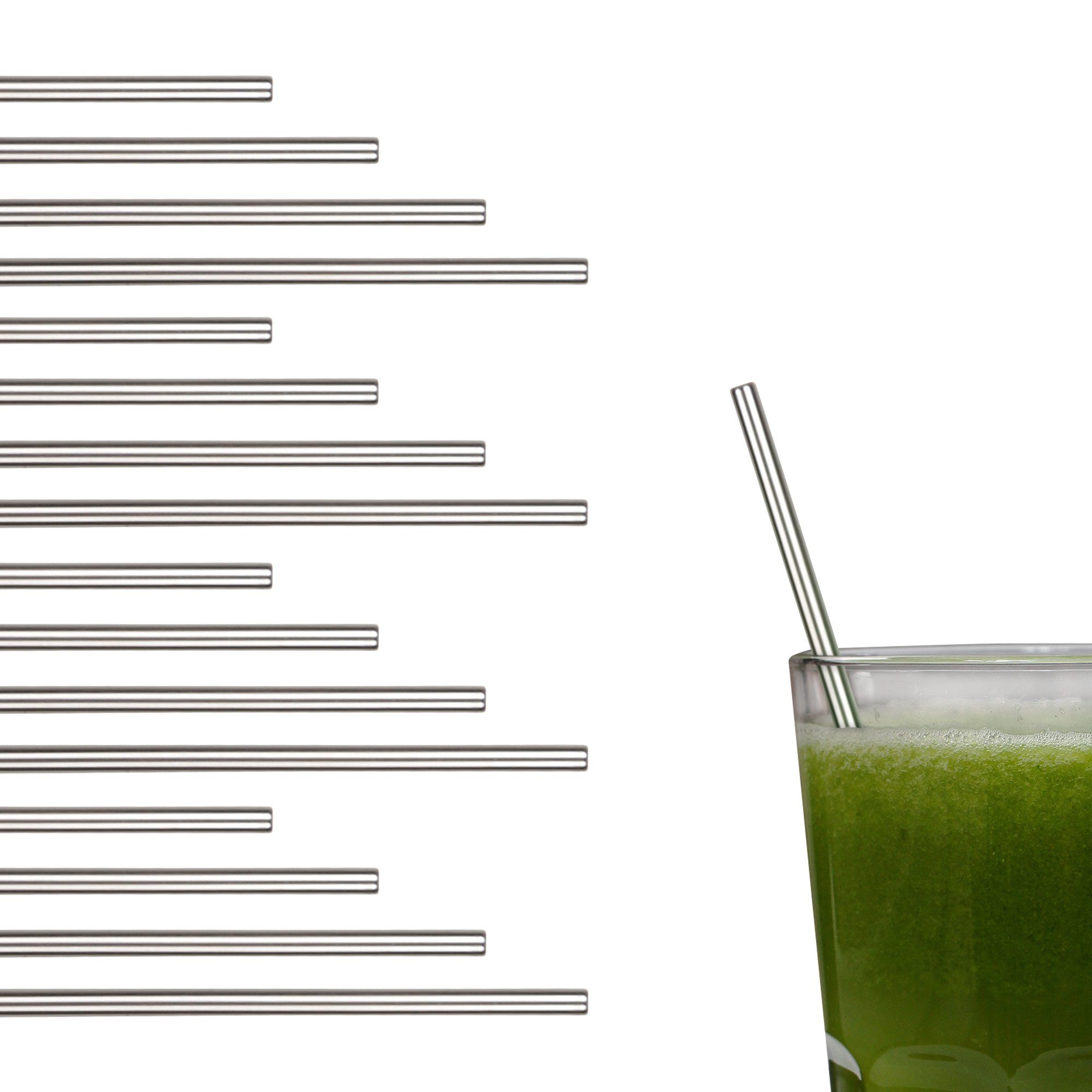 Bestlivings Trinkhalme 06121 Edelstahl Strohhalme, (Set, 16-tlg., inkl. Reinigungsbürste), nachhaltige Trinkröhrchen im Set 21cm wiederverwendbar. € 12,49, (€ 1,56 pro 1 Stk).
