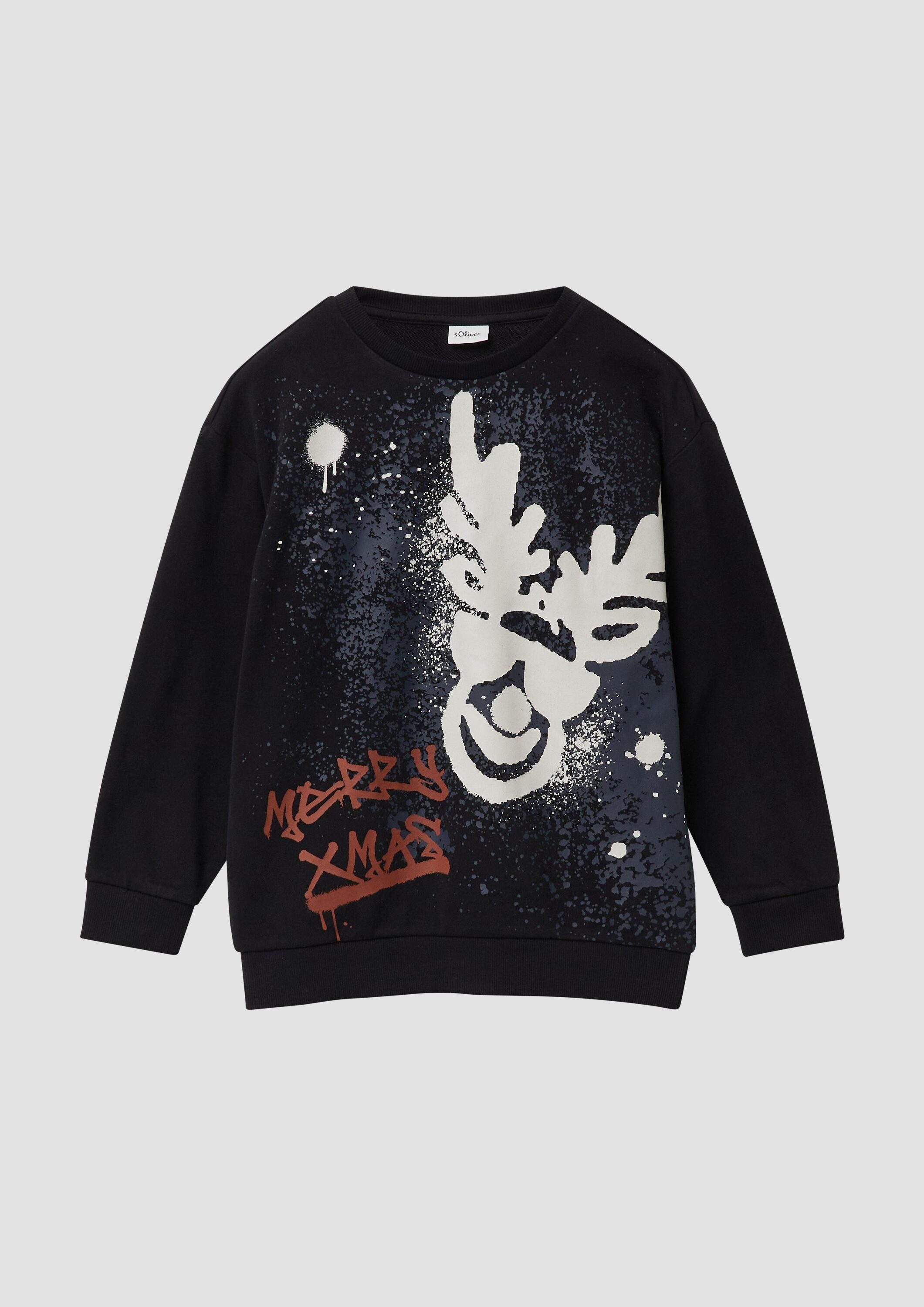 s.Oliver Sweatshirt Sweatshirt Sweatshirt mit X-Mas Wechselprint