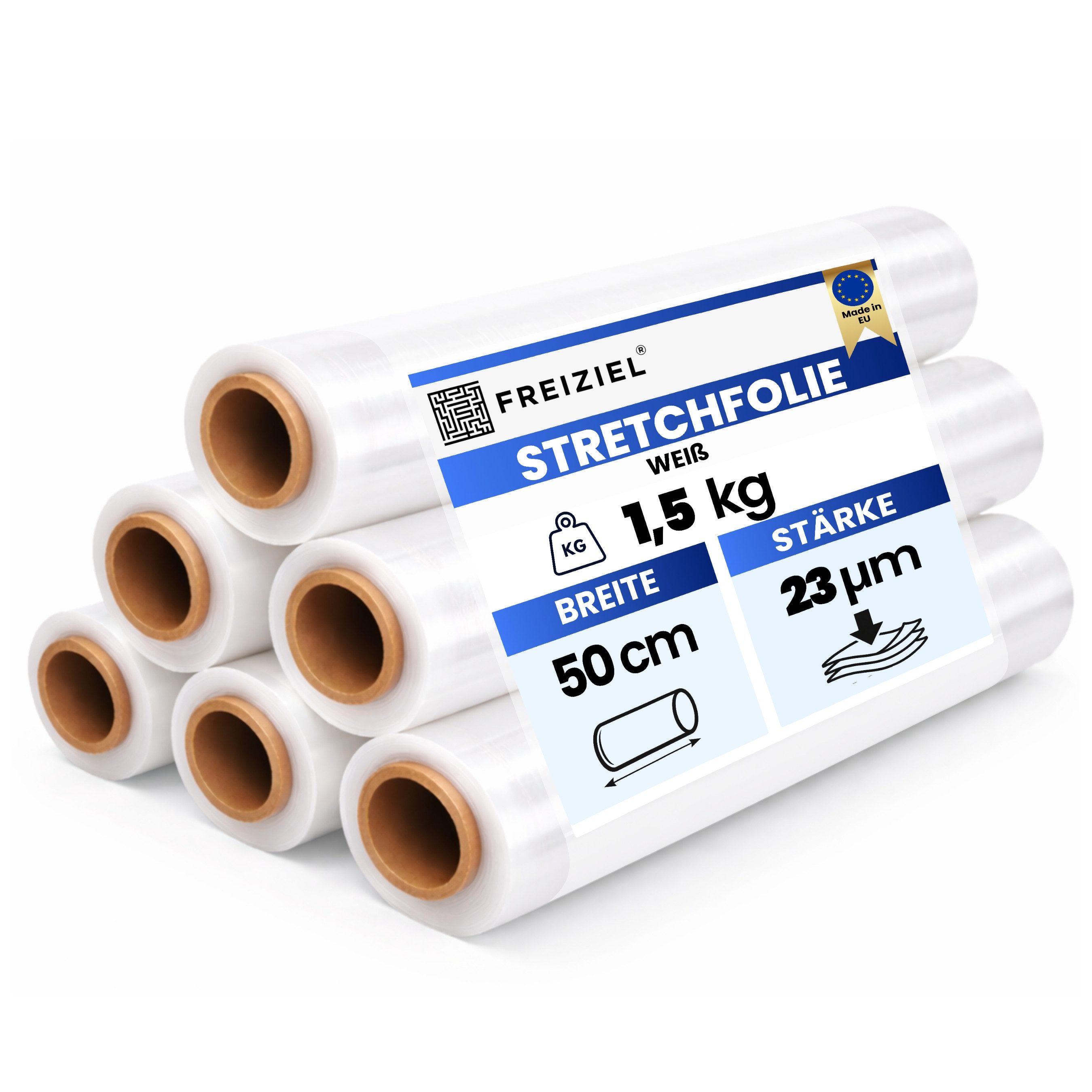 Freiziel Schutzfolie 6 x Stretchfolie 50cm 1,5 kg 23my