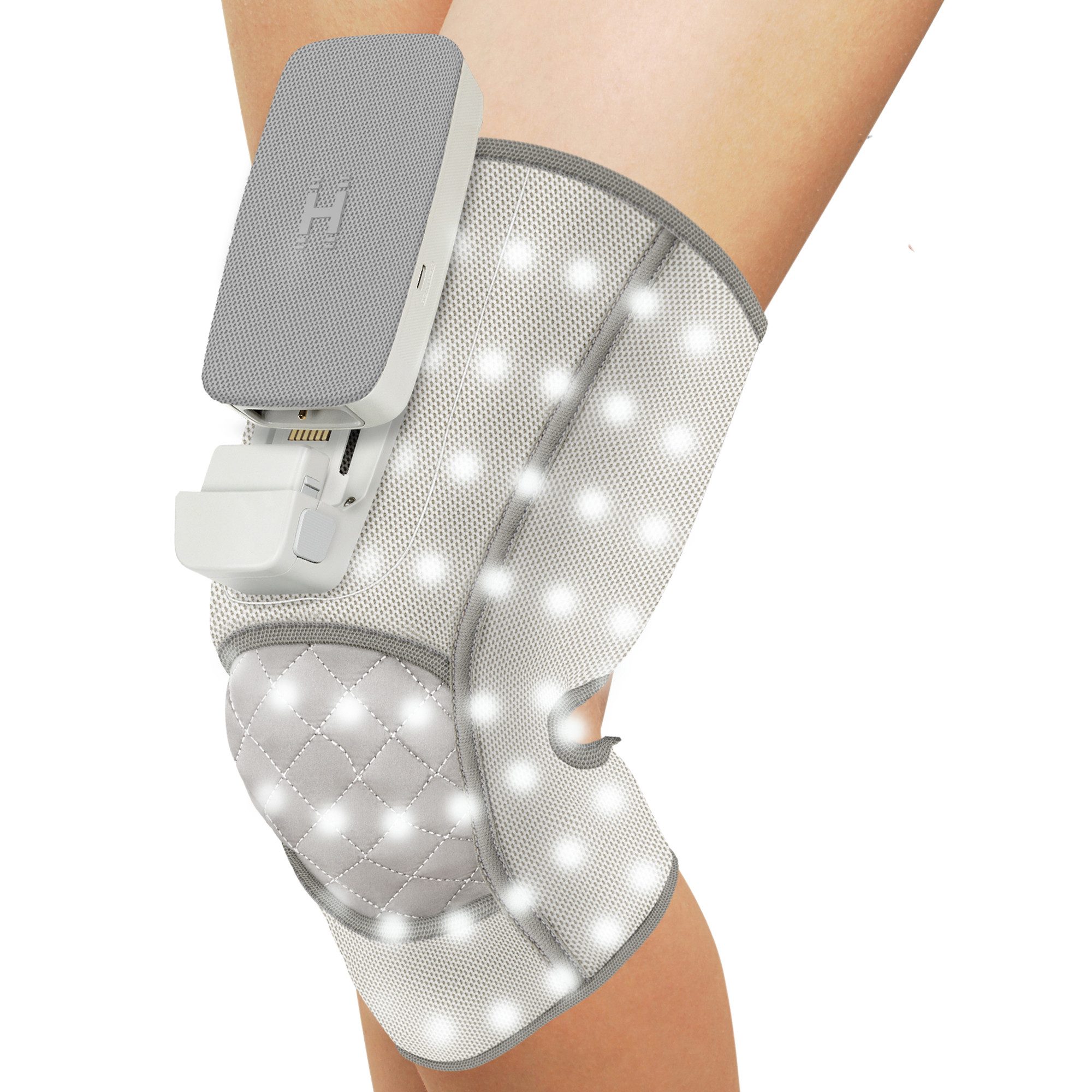 HOMEDICS Massagegerät SR-CMXKE10HBND Modulair Air Kniebandage Kompressionsmassage Wärme, Kniebandage mit Universal-Controller und Verlängerungsriemen, Luftkompression, Wärme, 4 Programme, 5 Intensitätsstufen, kabellos