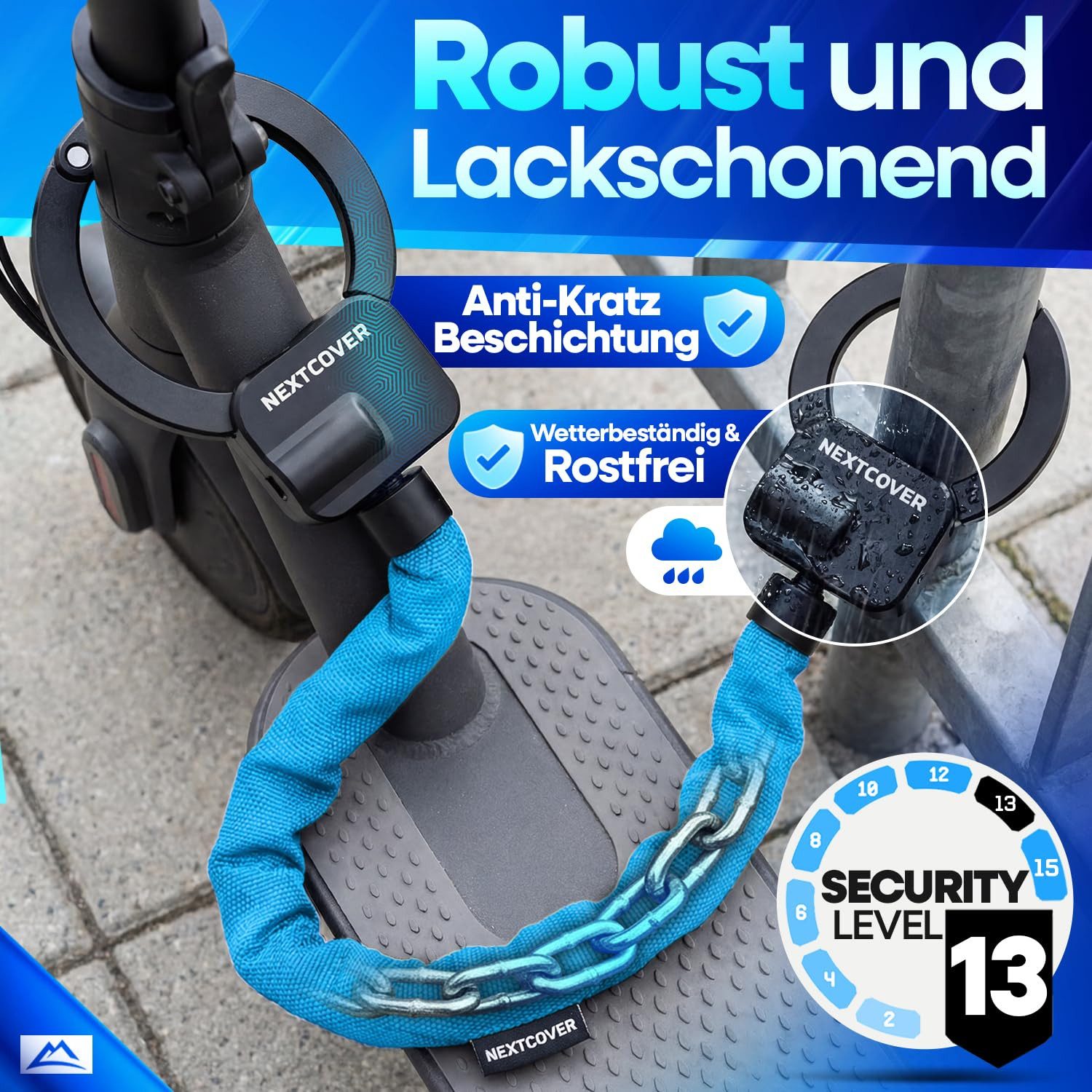 Nextcover Kettenschloss NEXTCOVER® E-Scooter Schloss [Steel-Secure-Technologie] – Bild 4 von 5
