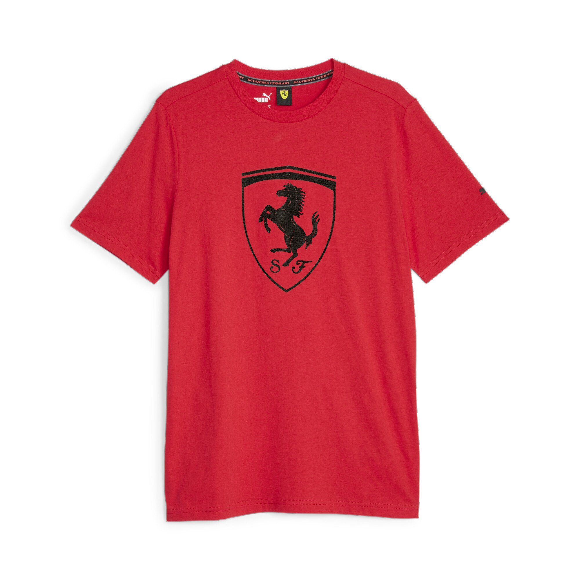 PUMA T-Shirt Scuderia Ferrari Race Rosso Shield T-Shirt Motorsport Red Herren Big Corsa