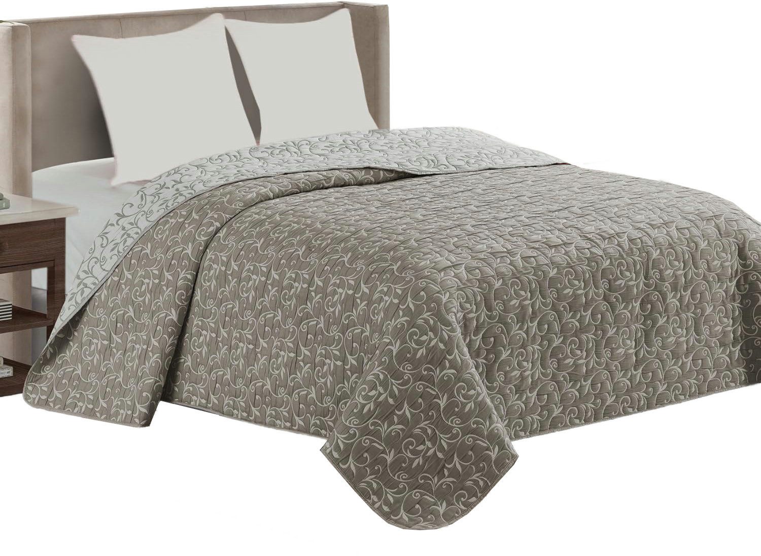 Delindo Lifestyle Tagesdecke Ornamente, Bettüberwurf für Doppelbett, gesteppt, 220x240 cm