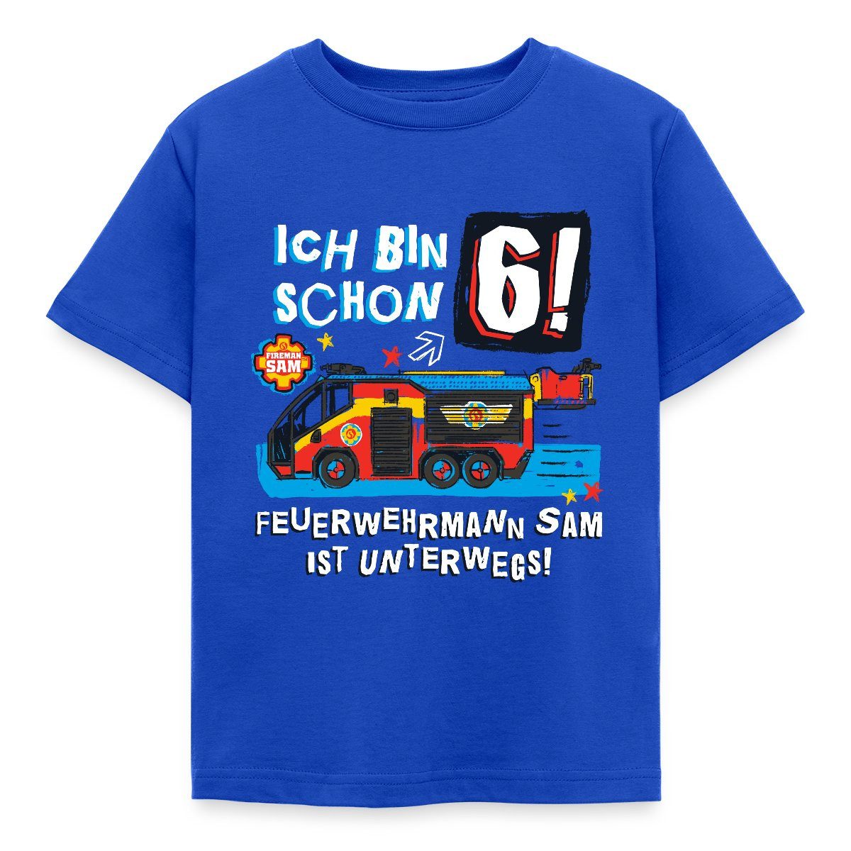 T-Shirt Feuerwehrmann Sam Geburtstagsdesign 6 Jahre Kinder T-Shirt