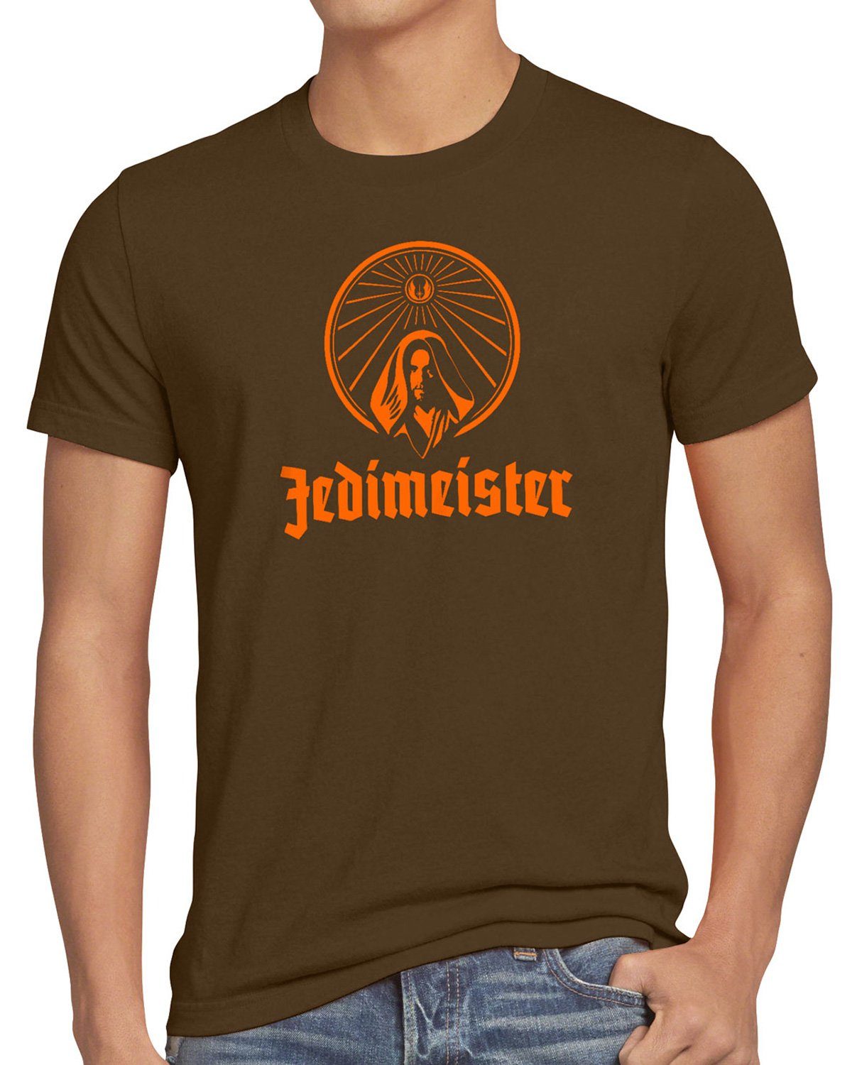 style3 Print-Shirt Herren T-Shirt Jedimeister T-Shirt braun
