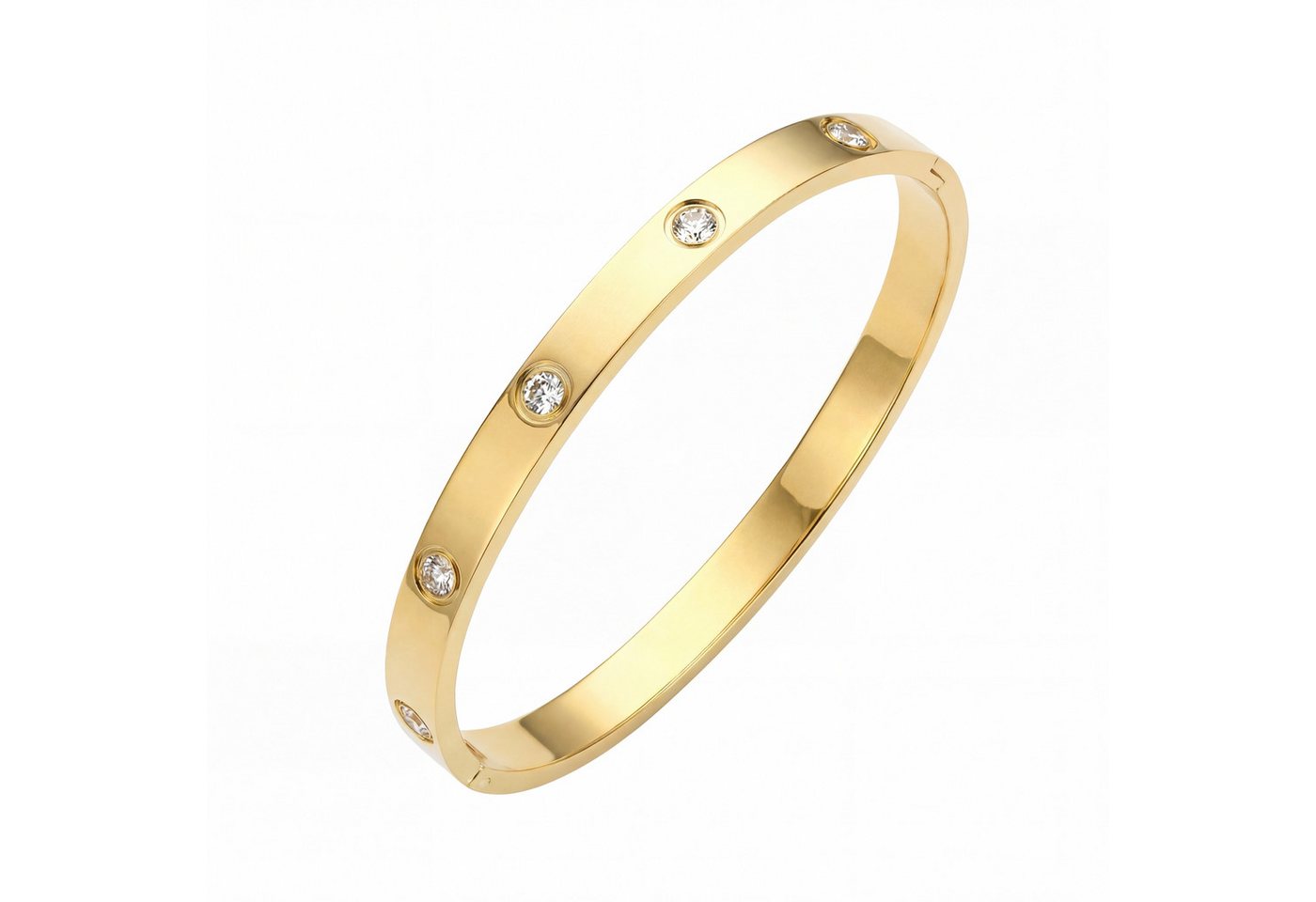salazar.plus Armreif Luxus Damen Armband Edelstahl vergoldet silberfarben rose elegant, vergoldeter Edelstahl‑Armreif mit Zirkonia elegant hochwertig